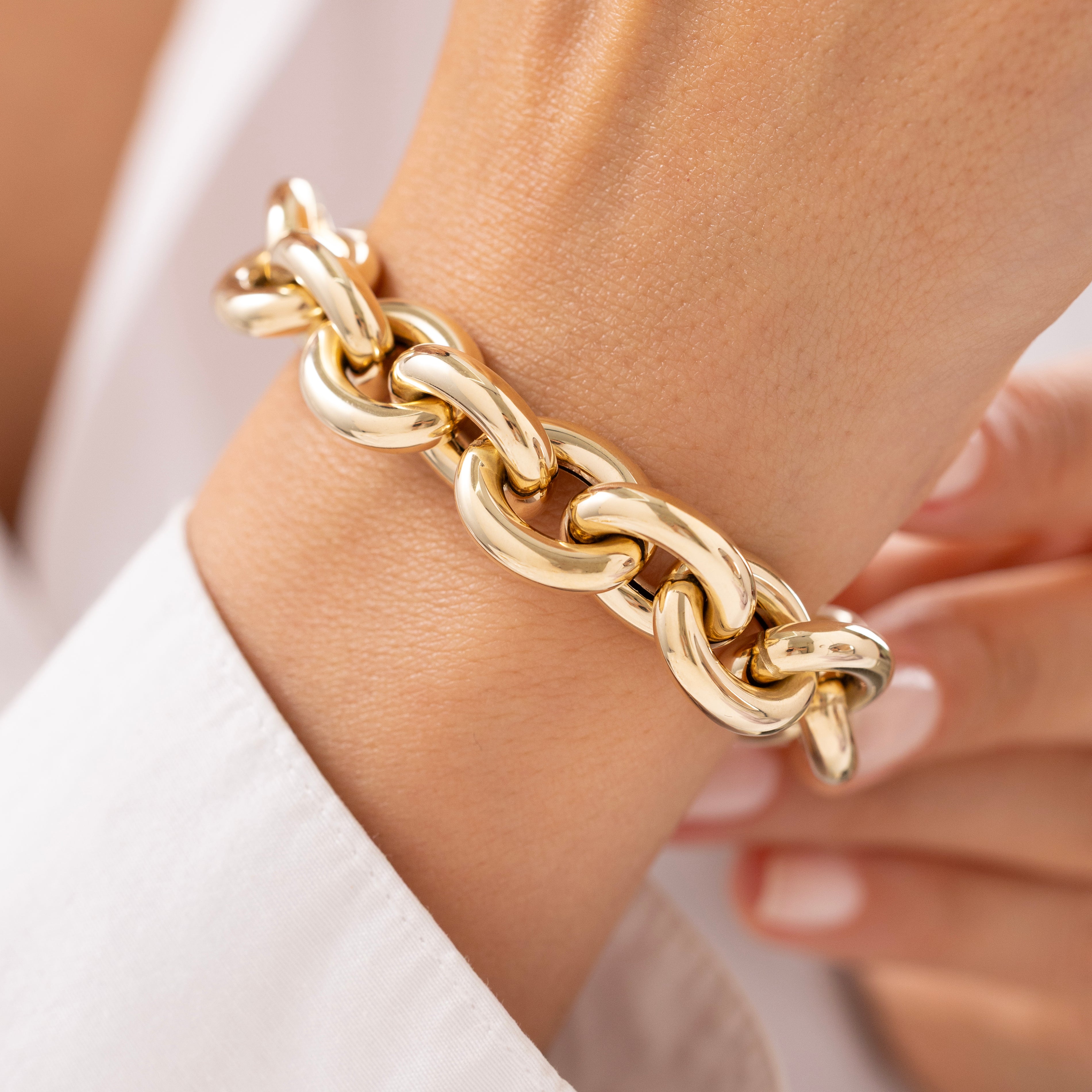 Cetaş Eterna Büyük Halka 14 Ayar Altın Bileklik