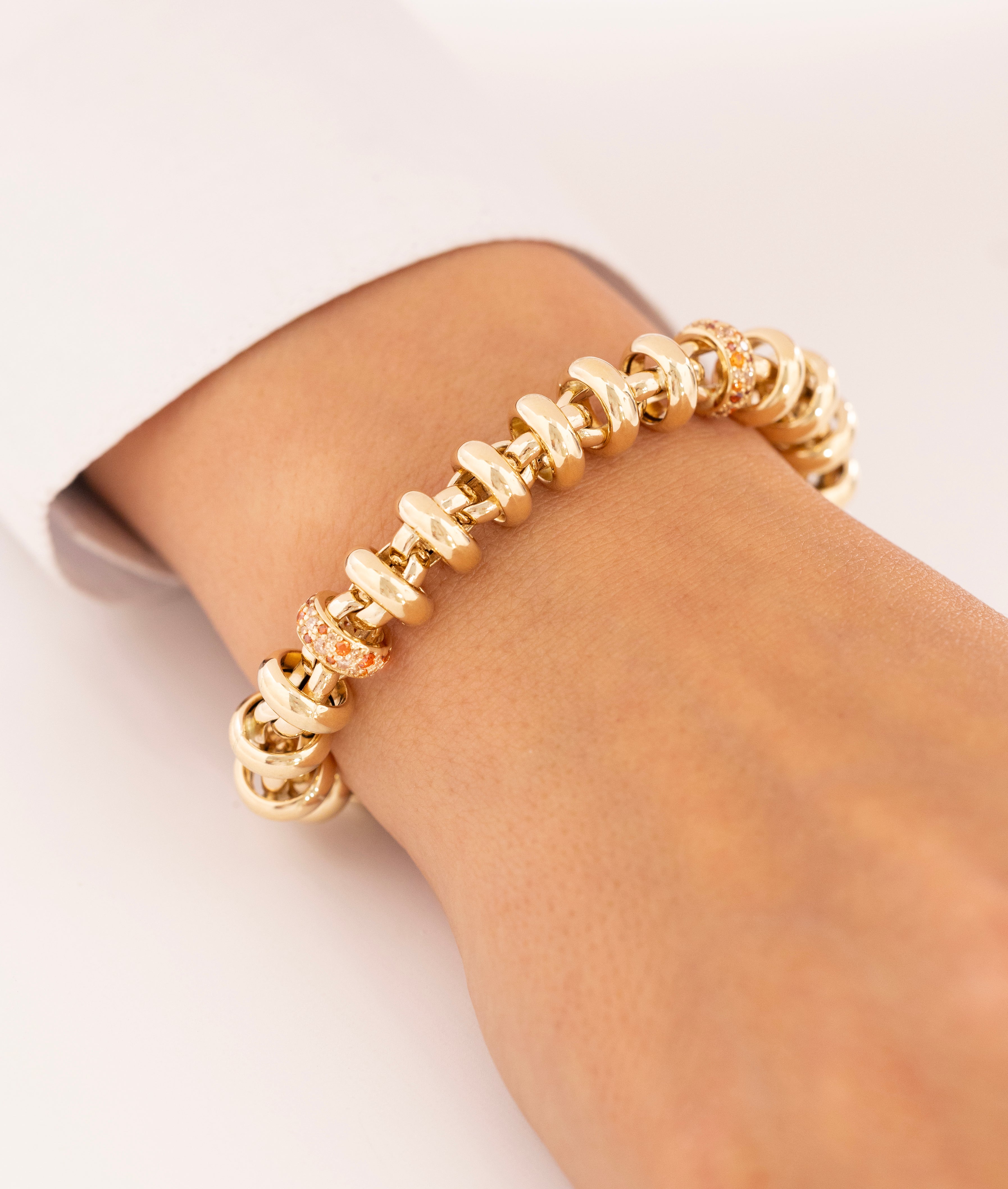 Cetaş Eterna Taşlı Yuvarlak 14 Ayar Altın Bileklik