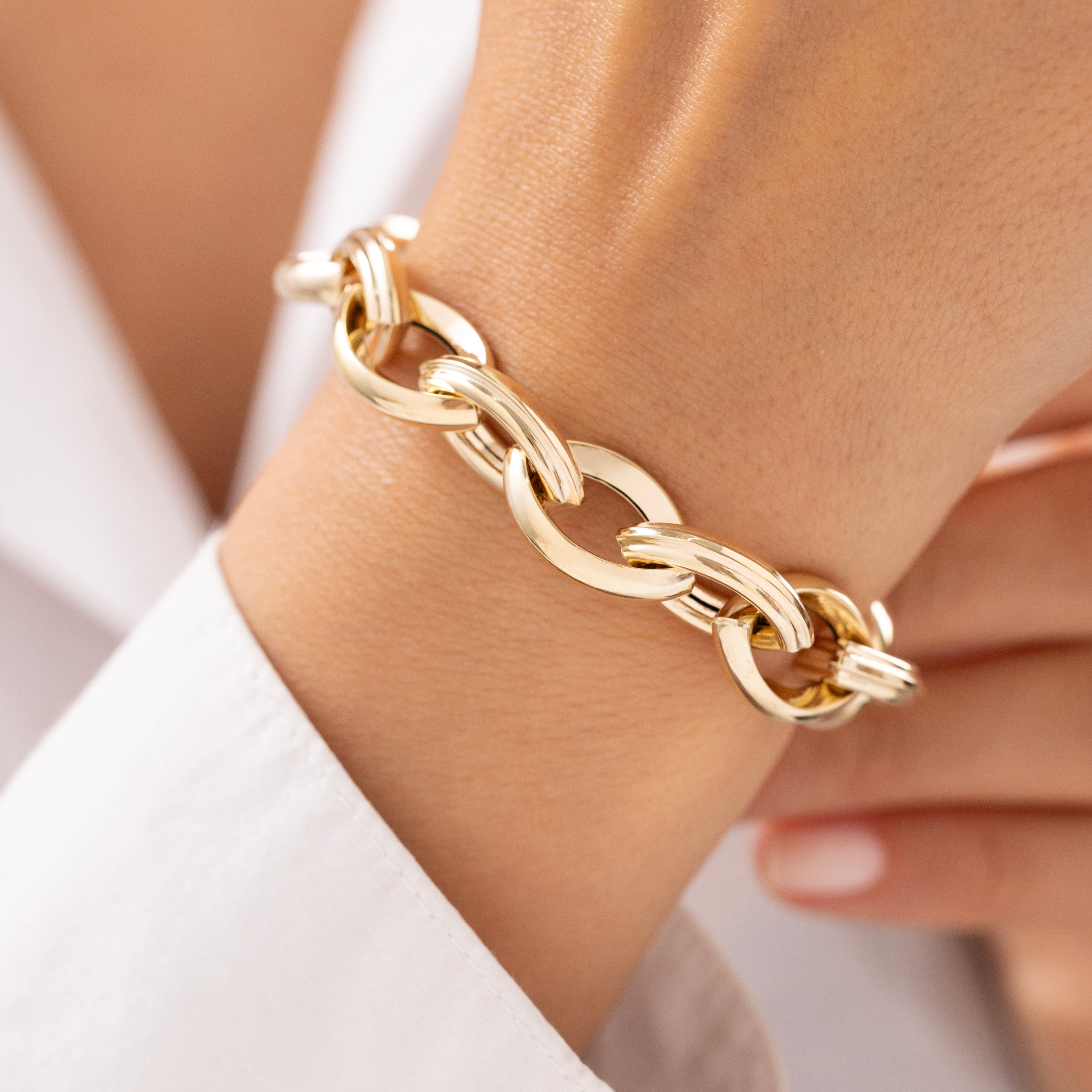 Cetaş Eterna Büyük Halkalı 14 Ayar Altın Bileklik