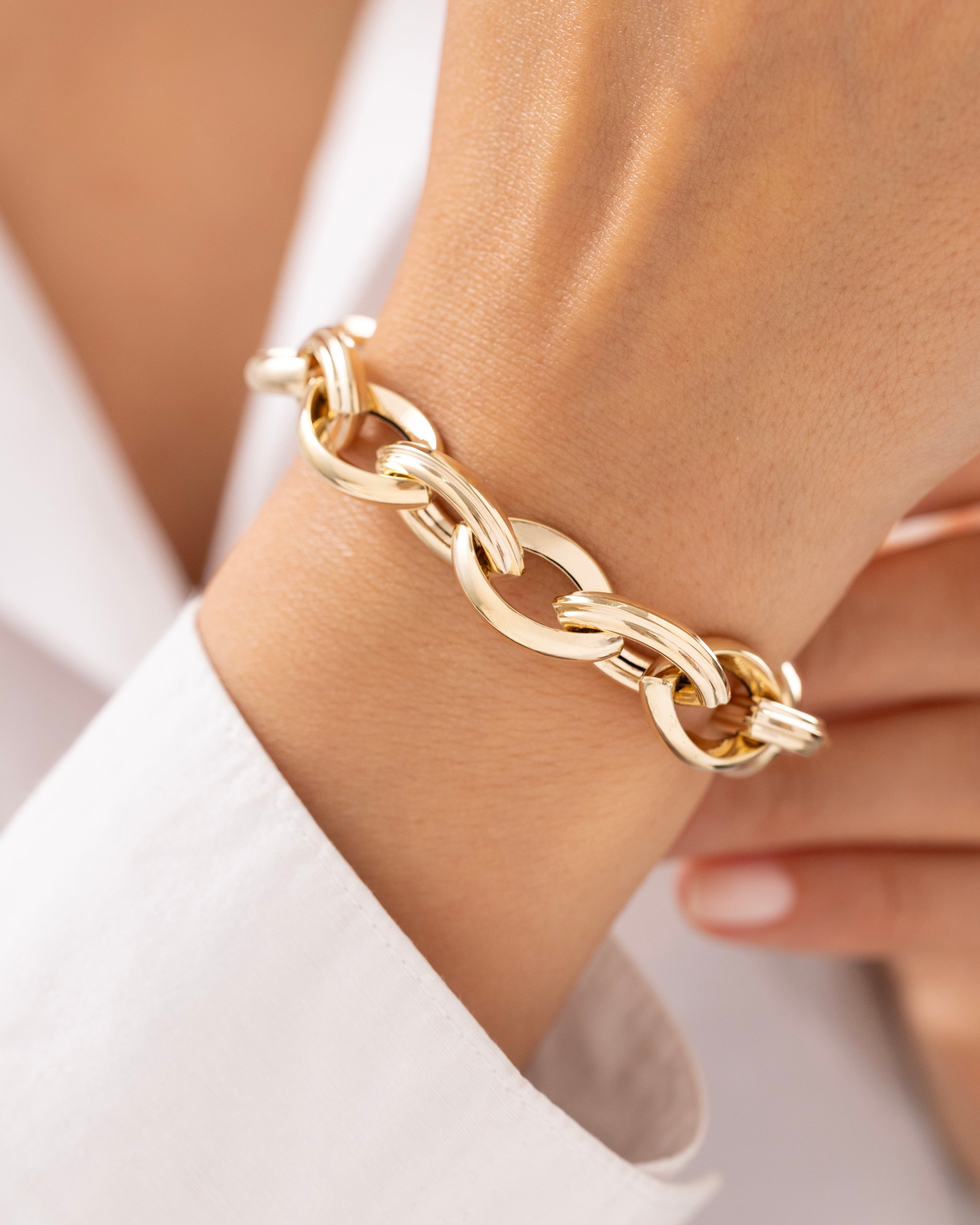 Cetaş Eterna Büyük Halkalı 14 Ayar Altın Bileklik