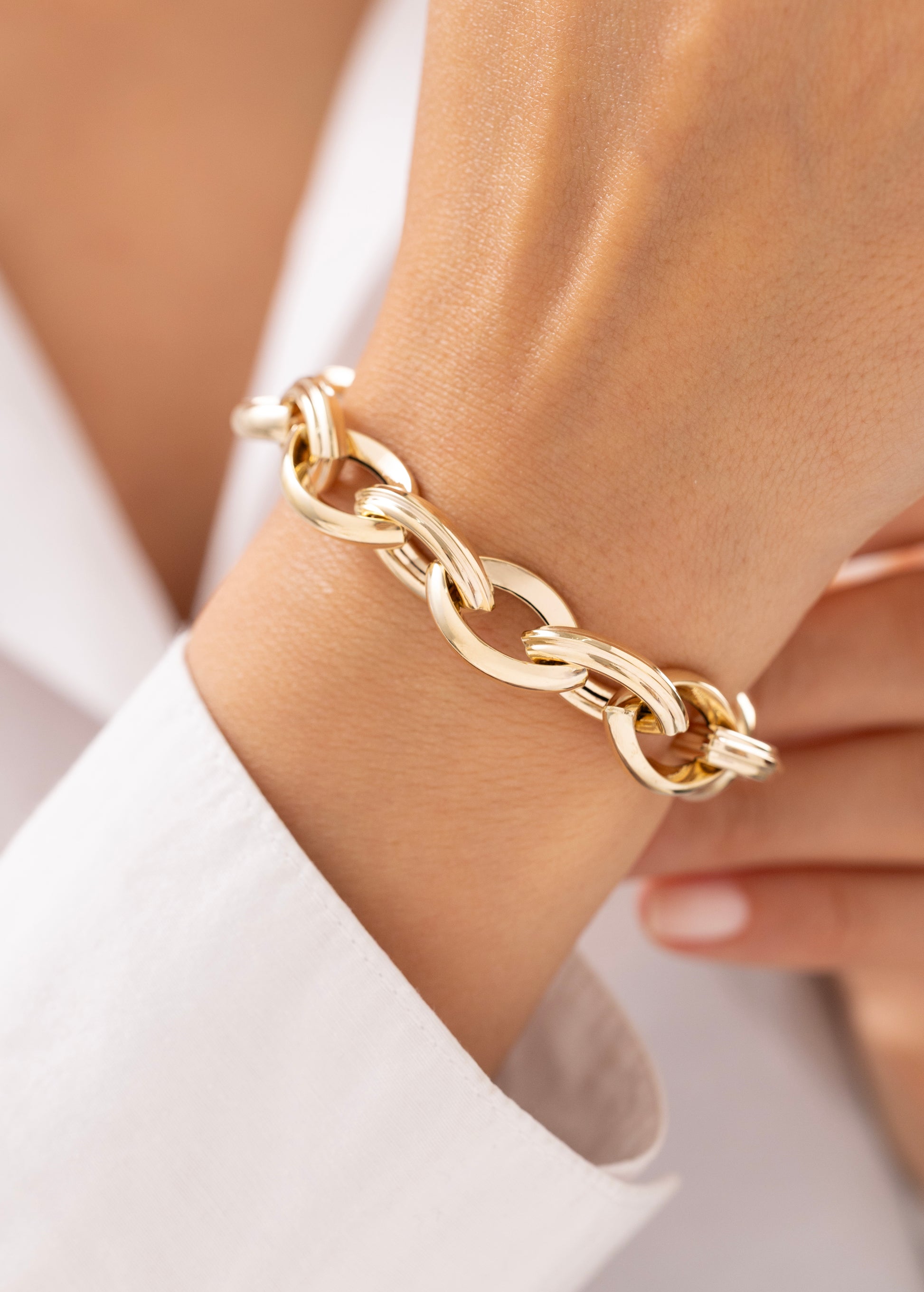 Cetaş Eterna Büyük Halkalı 14 Ayar Altın Bileklik