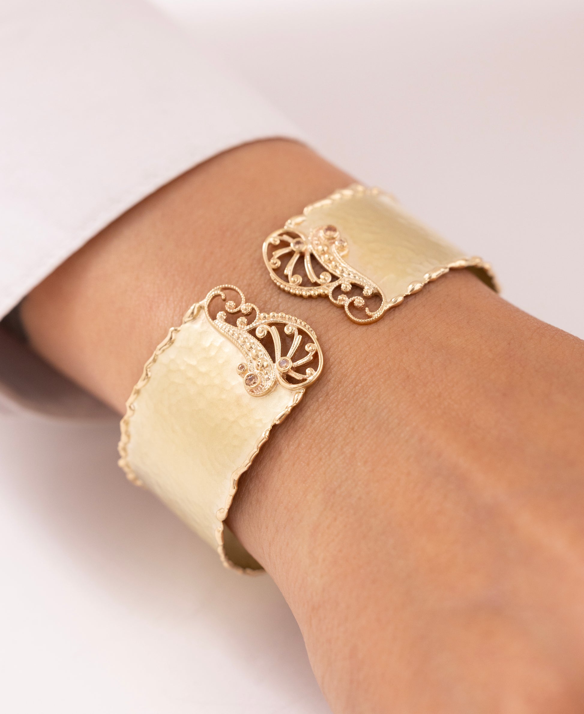 Cetaş Sarmaşık Vintage 14 Ayar Altın Kelepçe