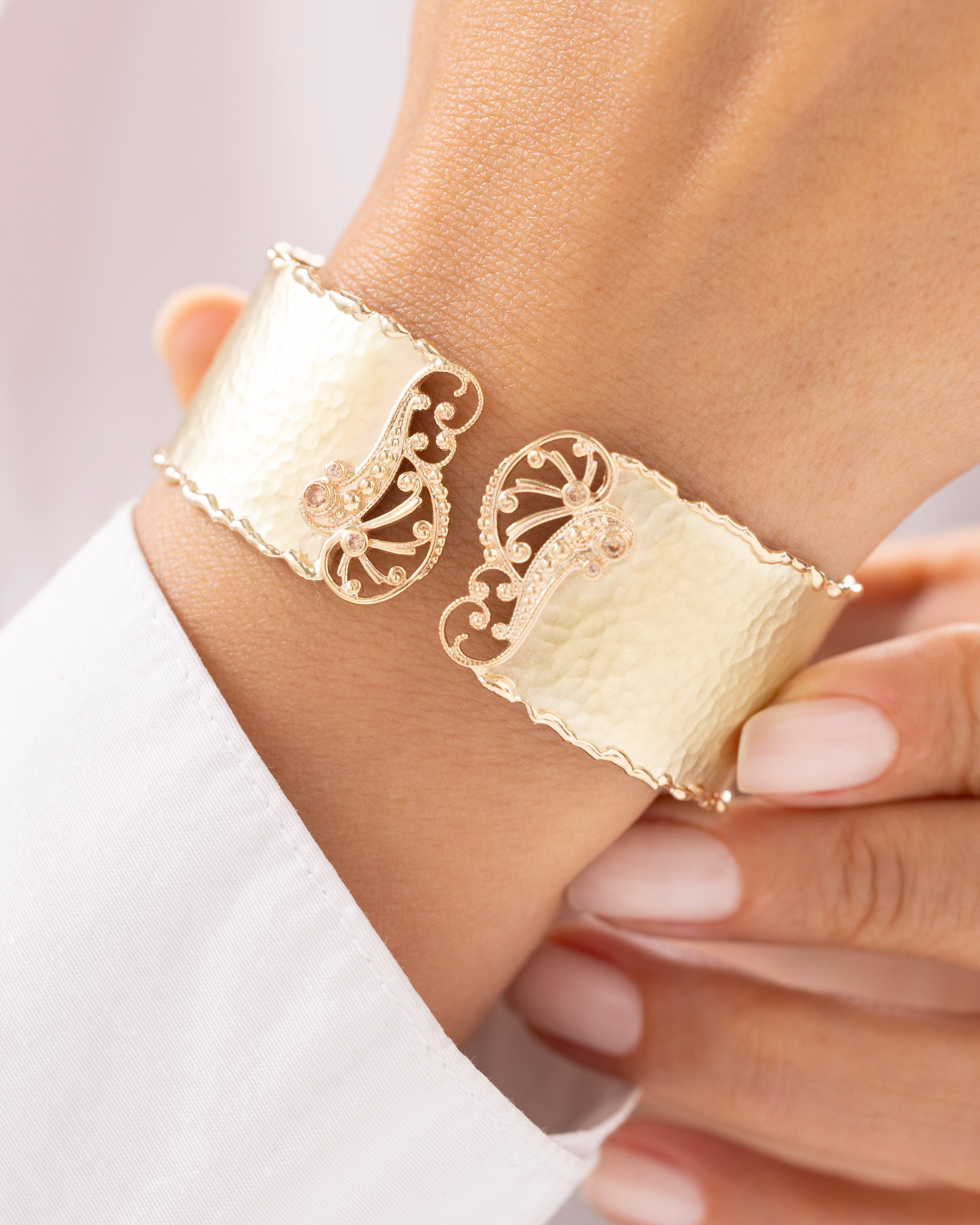 Cetaş Sarmaşık Vintage 14 Ayar Altın Kelepçe