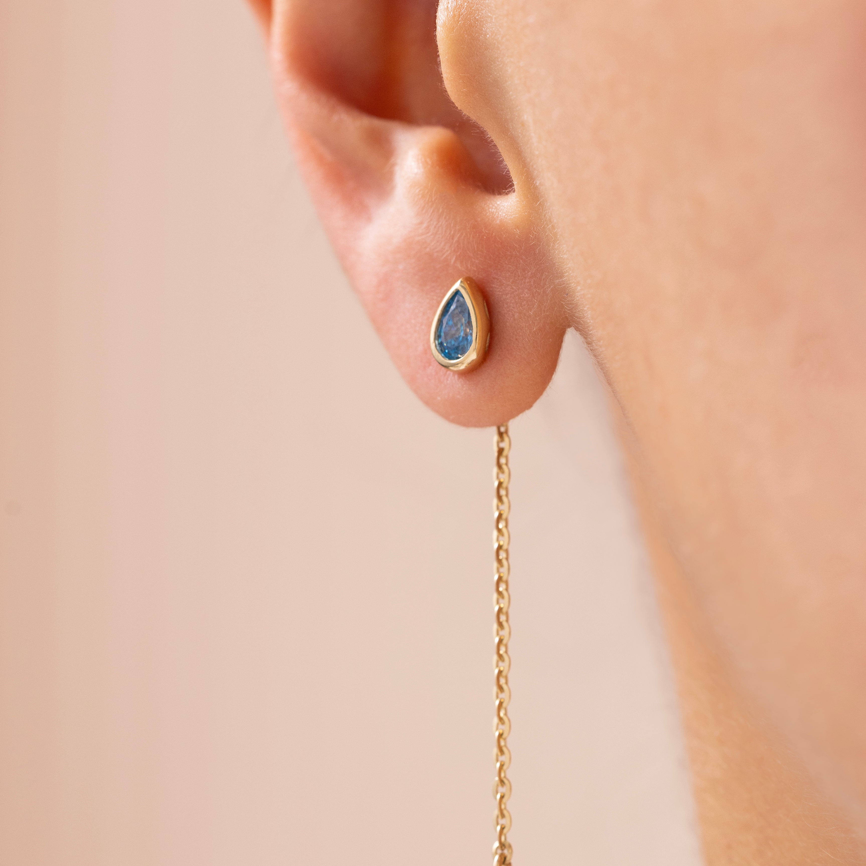 Cetaş Aqualis 14 Ayar Altın Sallanır Küpe