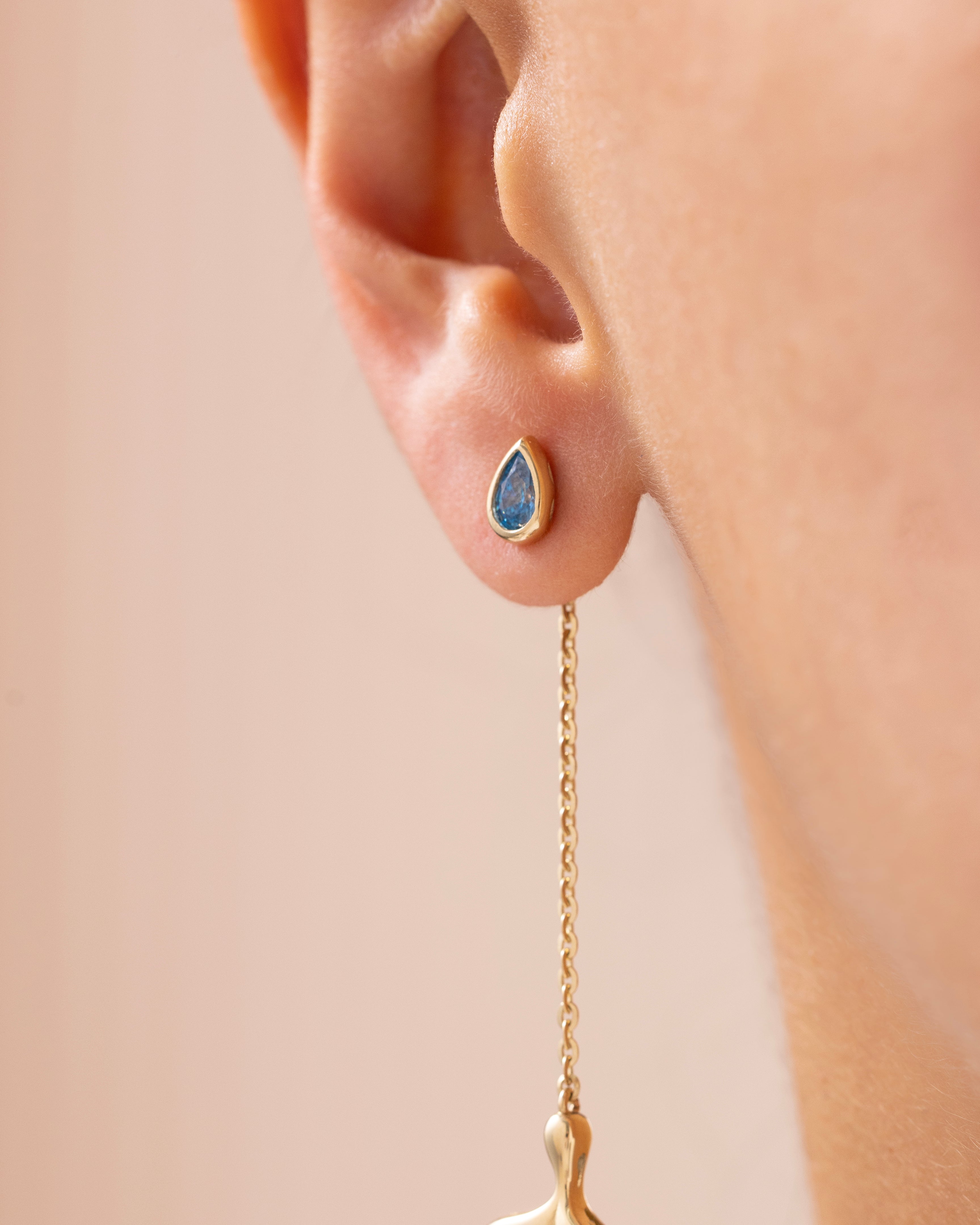 Cetaş Aqualis 14 Ayar Altın Sallanır Küpe