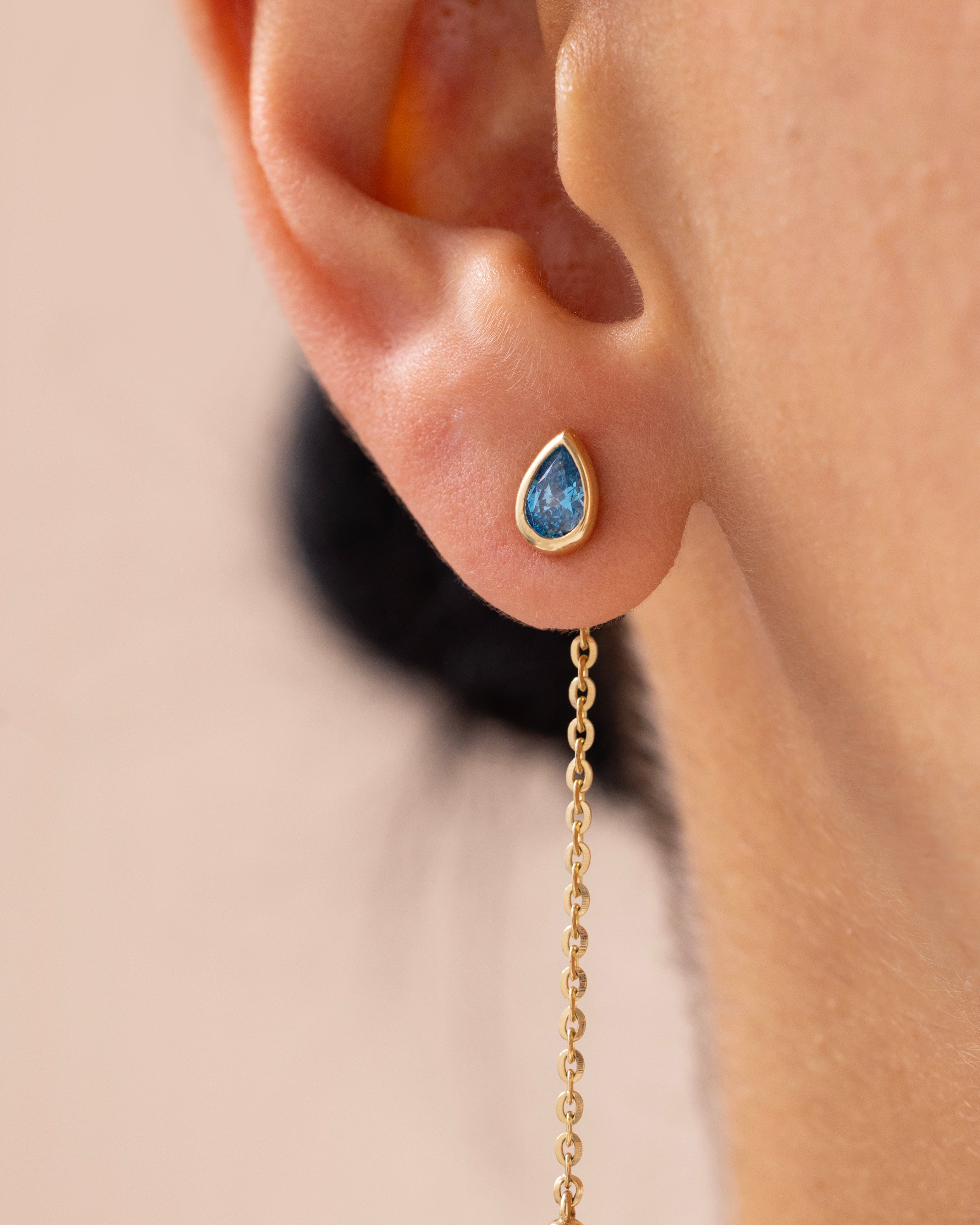 Cetaş Aqualis 14 Ayar Altın Sallanır Küpe