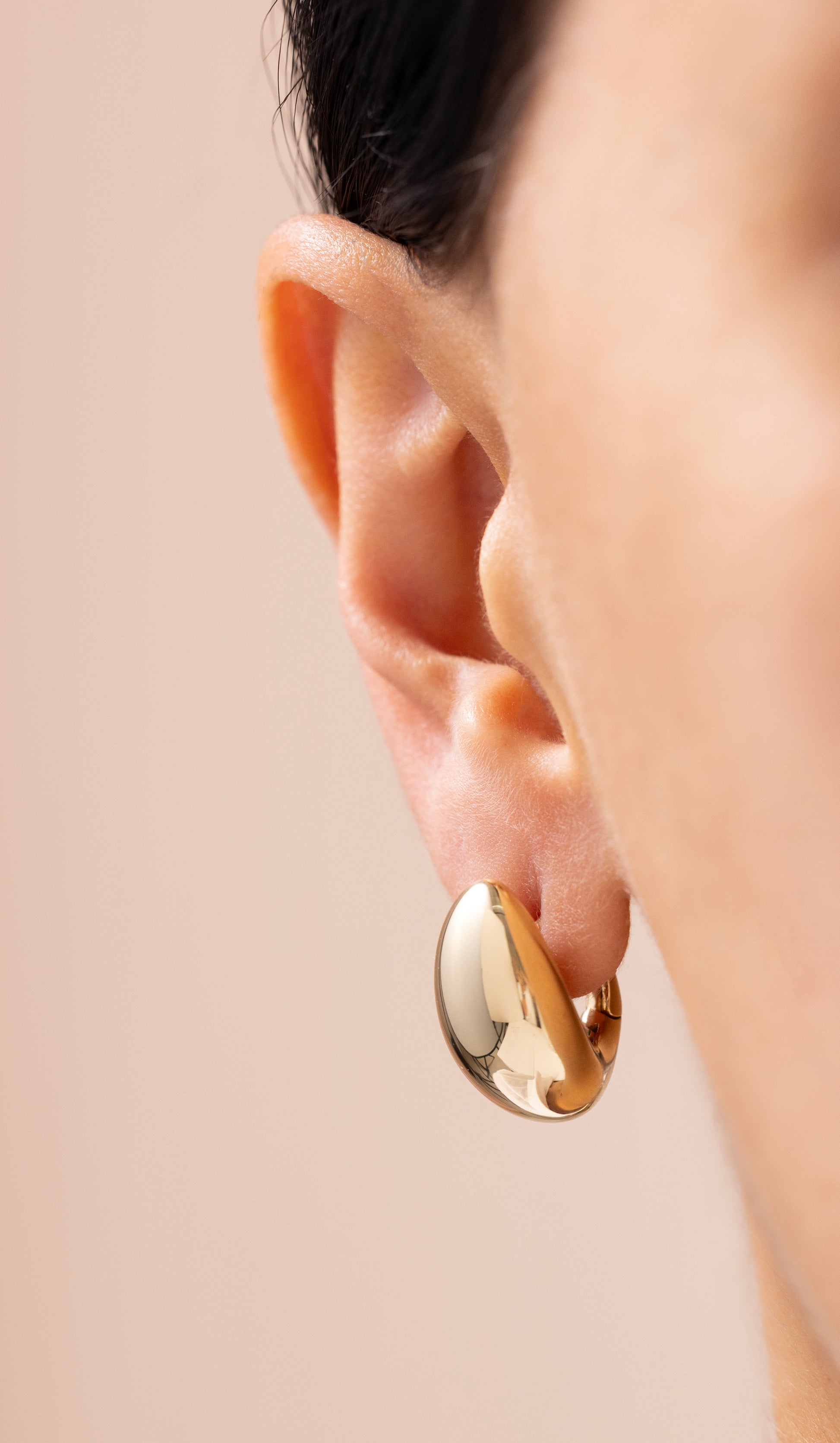 Cetaş Eterna Ayna Yüzeyli  14 Ayar Altın Küpe