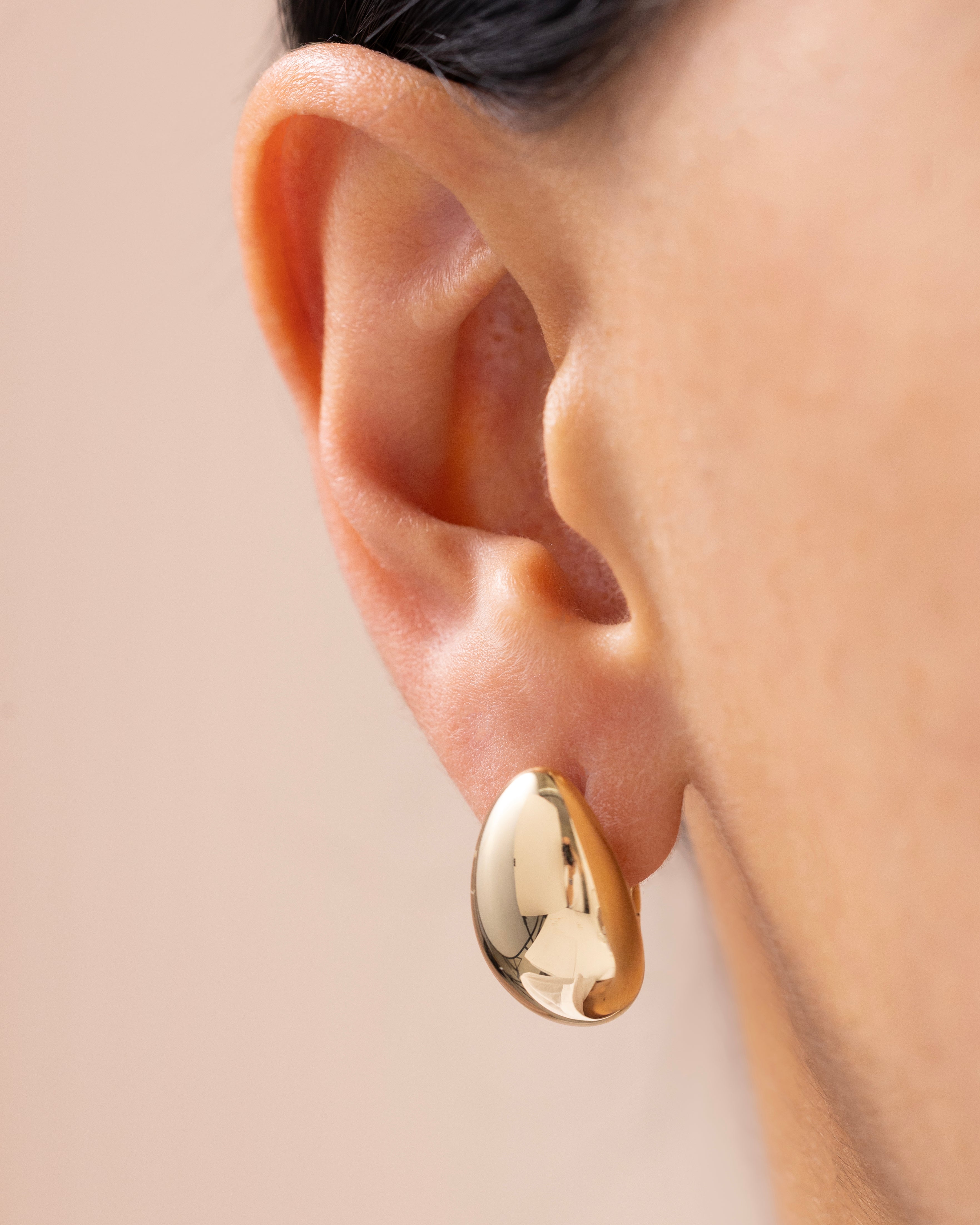 Cetaş Eterna Ayna Yüzeyli  14 Ayar Altın Küpe