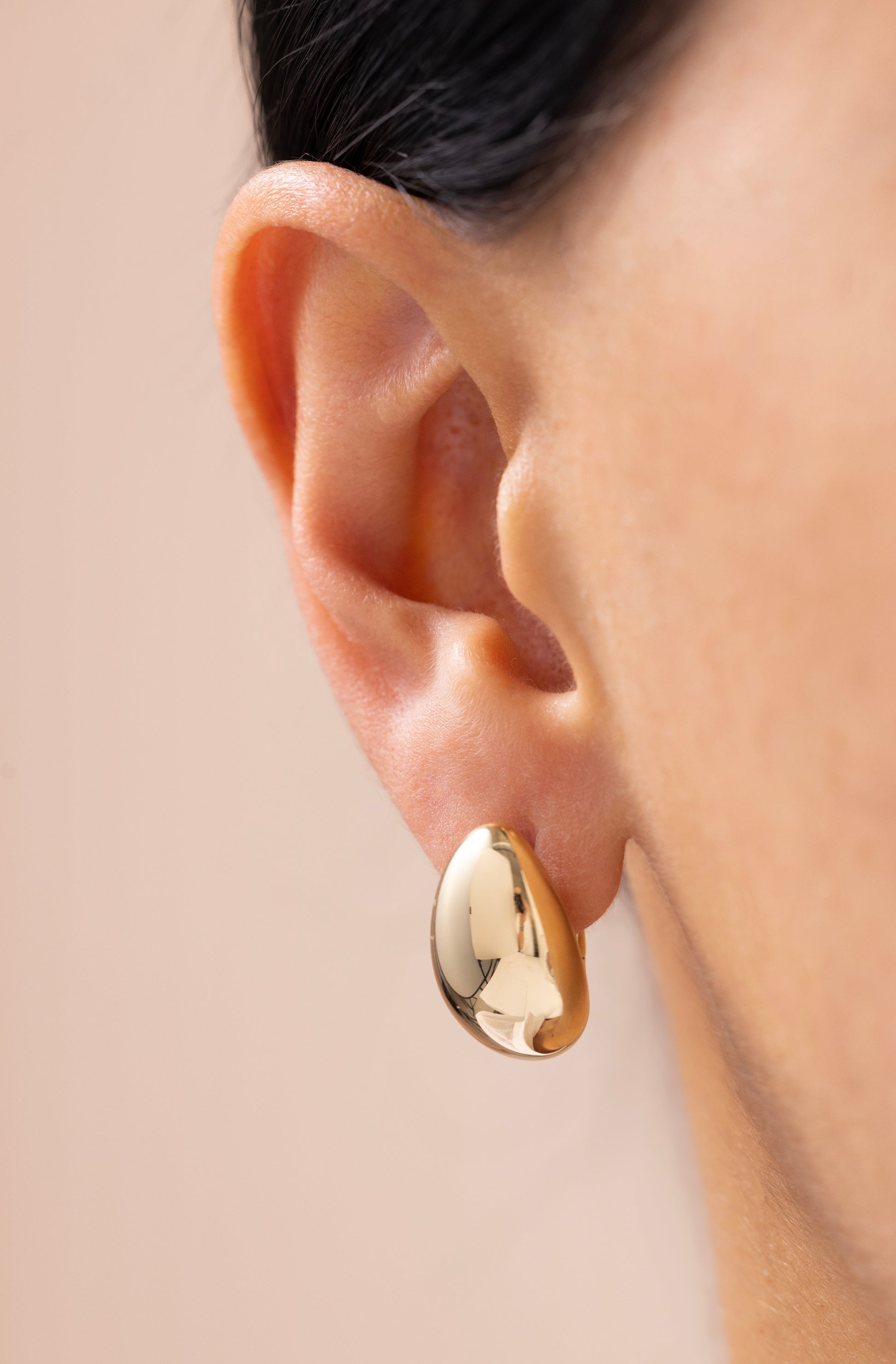 Cetaş Eterna Ayna Yüzeyli  14 Ayar Altın Küpe