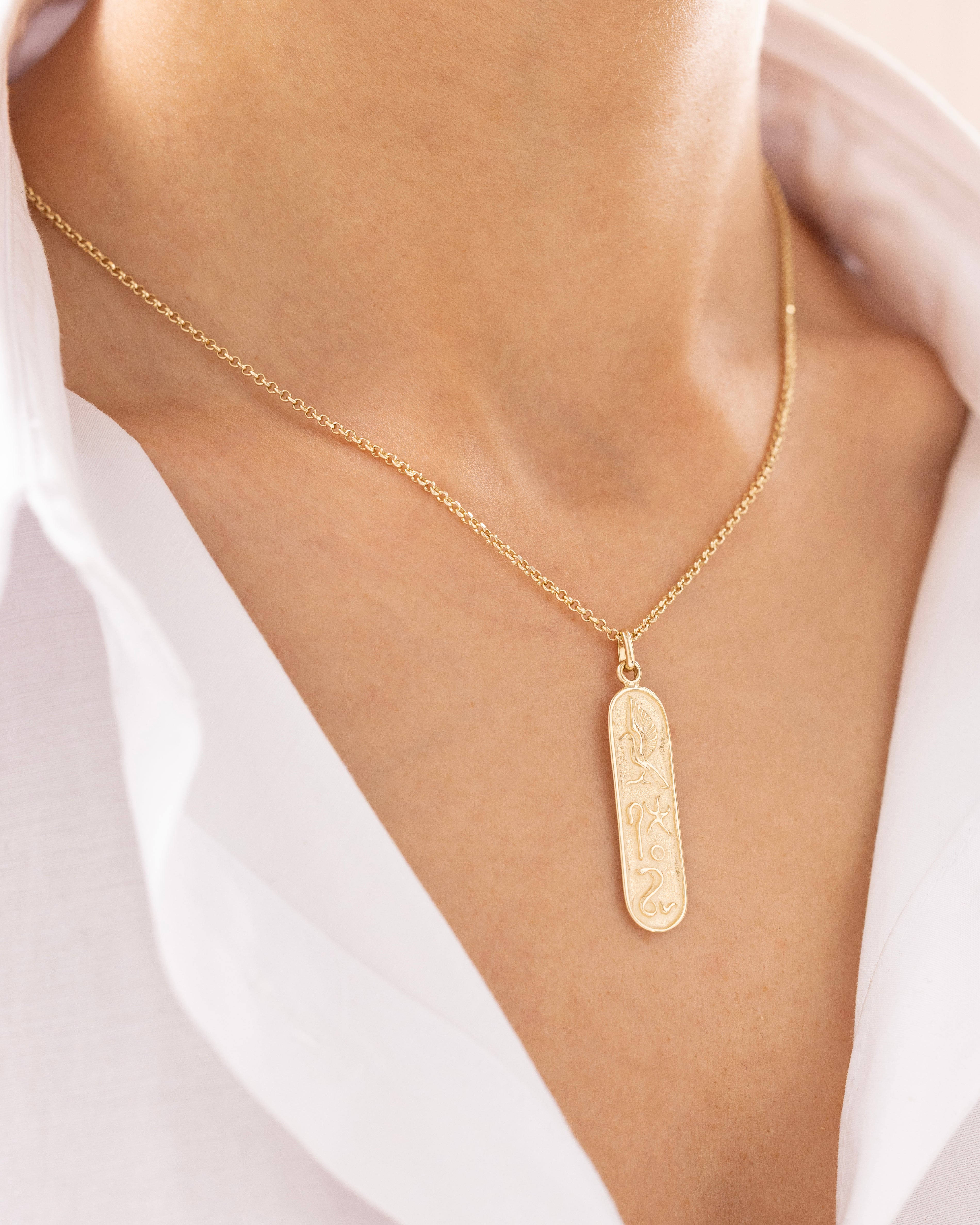 Cetaş Eterna Mısır Hiyeroglif 14 Ayar Altın Kolye