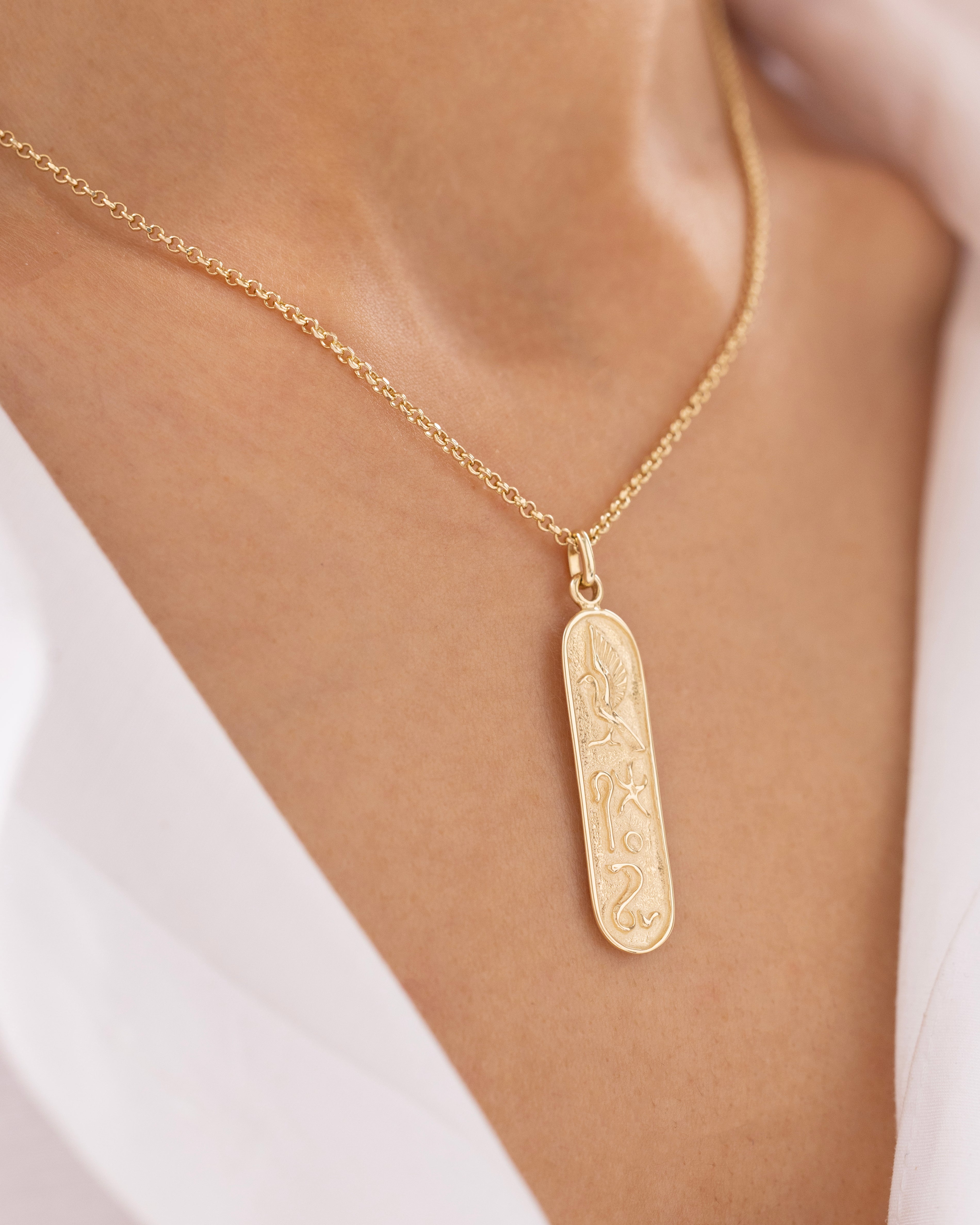 Cetaş Eterna Mısır Hiyeroglif 14 Ayar Altın Kolye