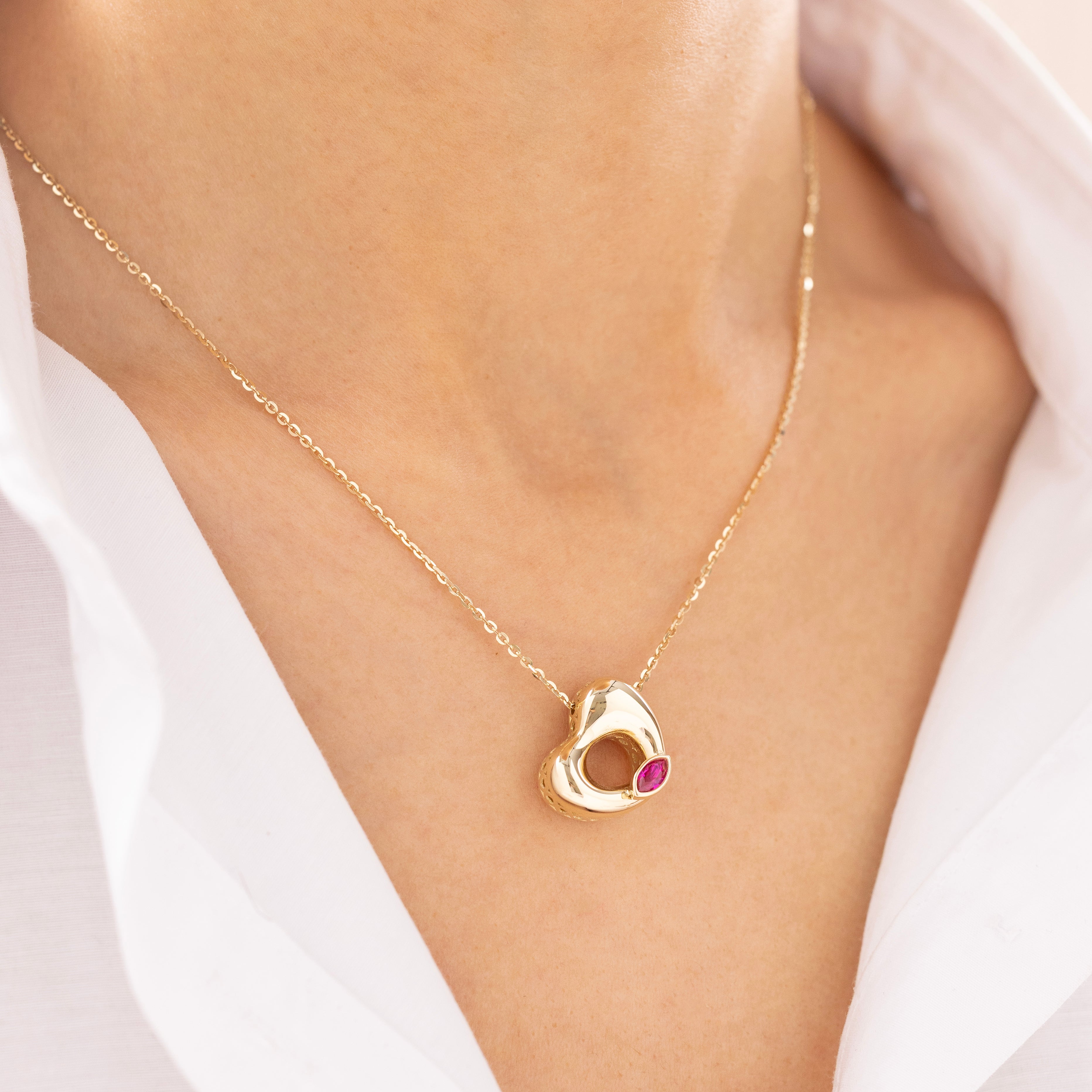 Cetaş Eterna Kalpli 14 Ayar Altın Kolye