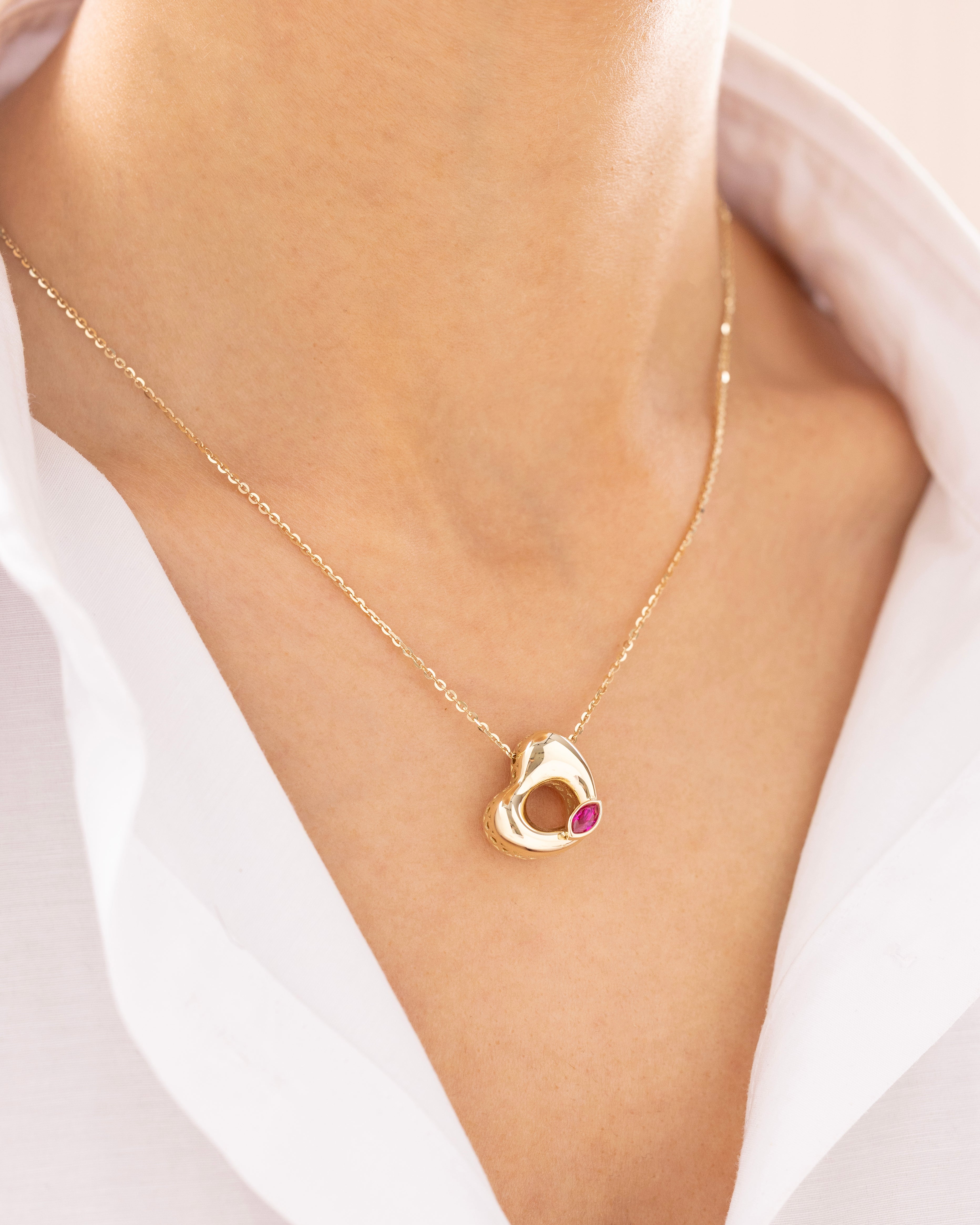 Cetaş Eterna Kalpli 14 Ayar Altın Kolye