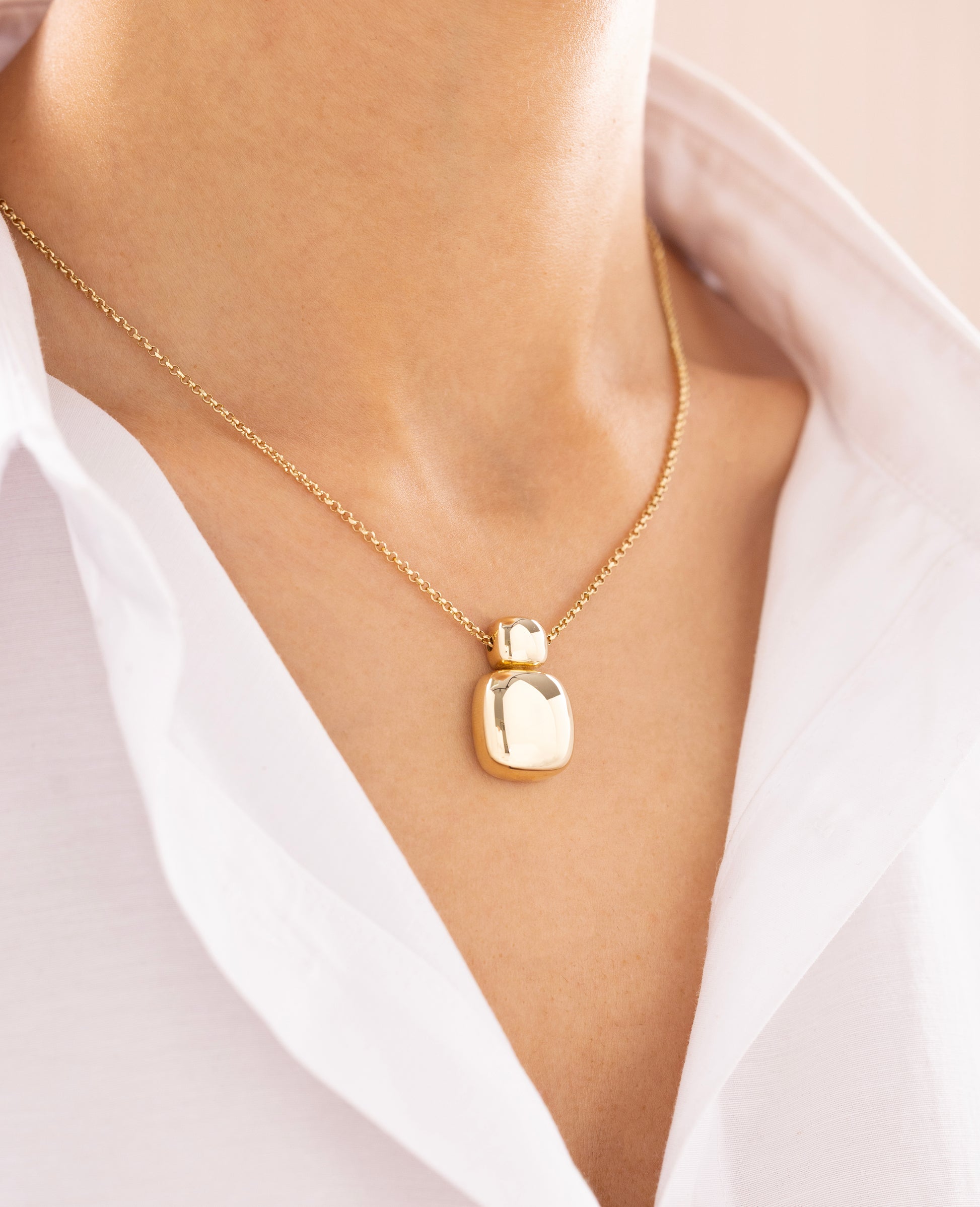 Cetaş Eterna Modern Kare Uçlu 14 Ayar Altın Kolye