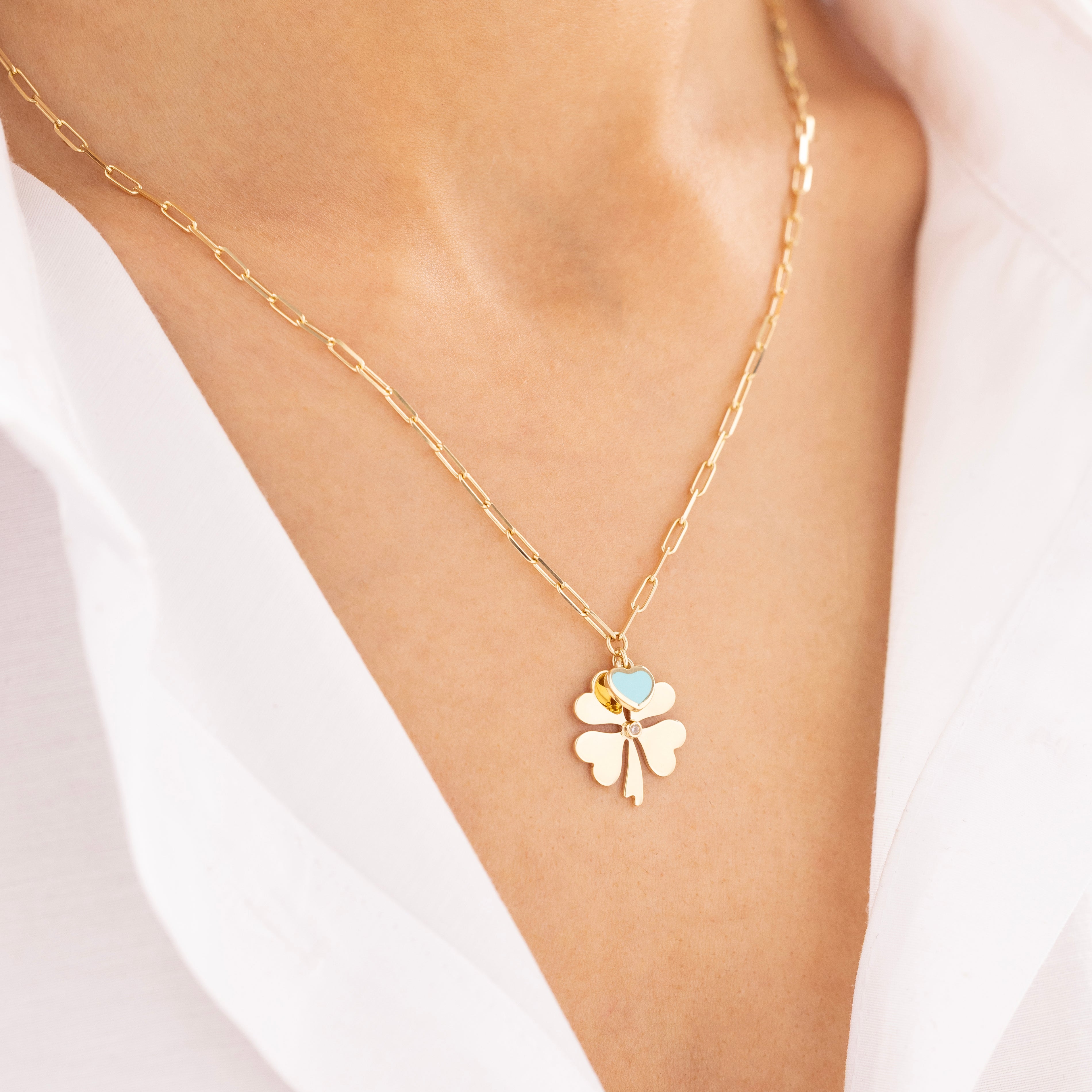 Cetaş Eterna Yuvarlak Charmlı 14 Ayar Altın Kolye