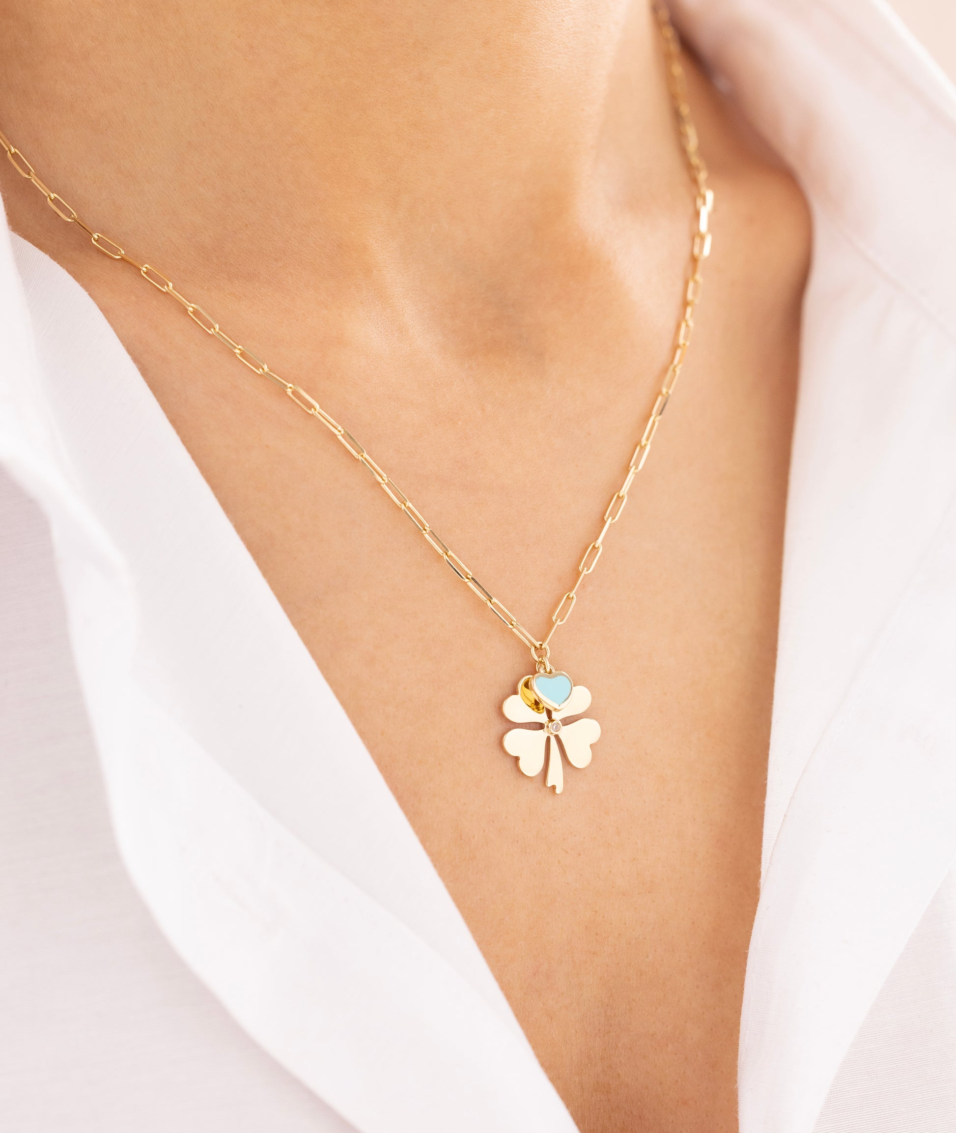 Cetaş Eterna Yuvarlak Charmlı 14 Ayar Altın Kolye