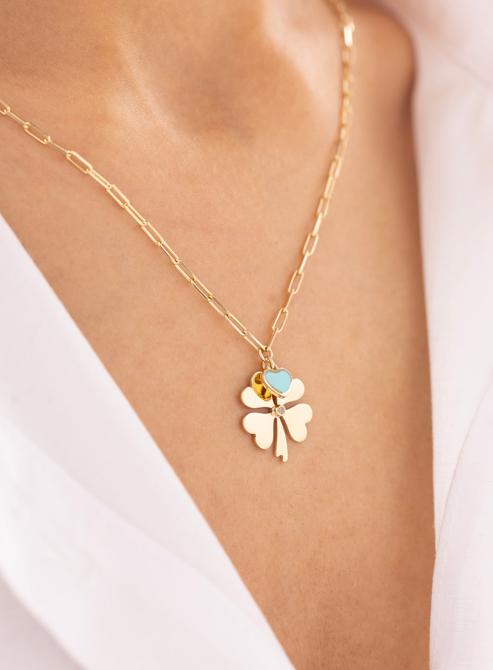 Cetaş Eterna Yuvarlak Charmlı 14 Ayar Altın Kolye