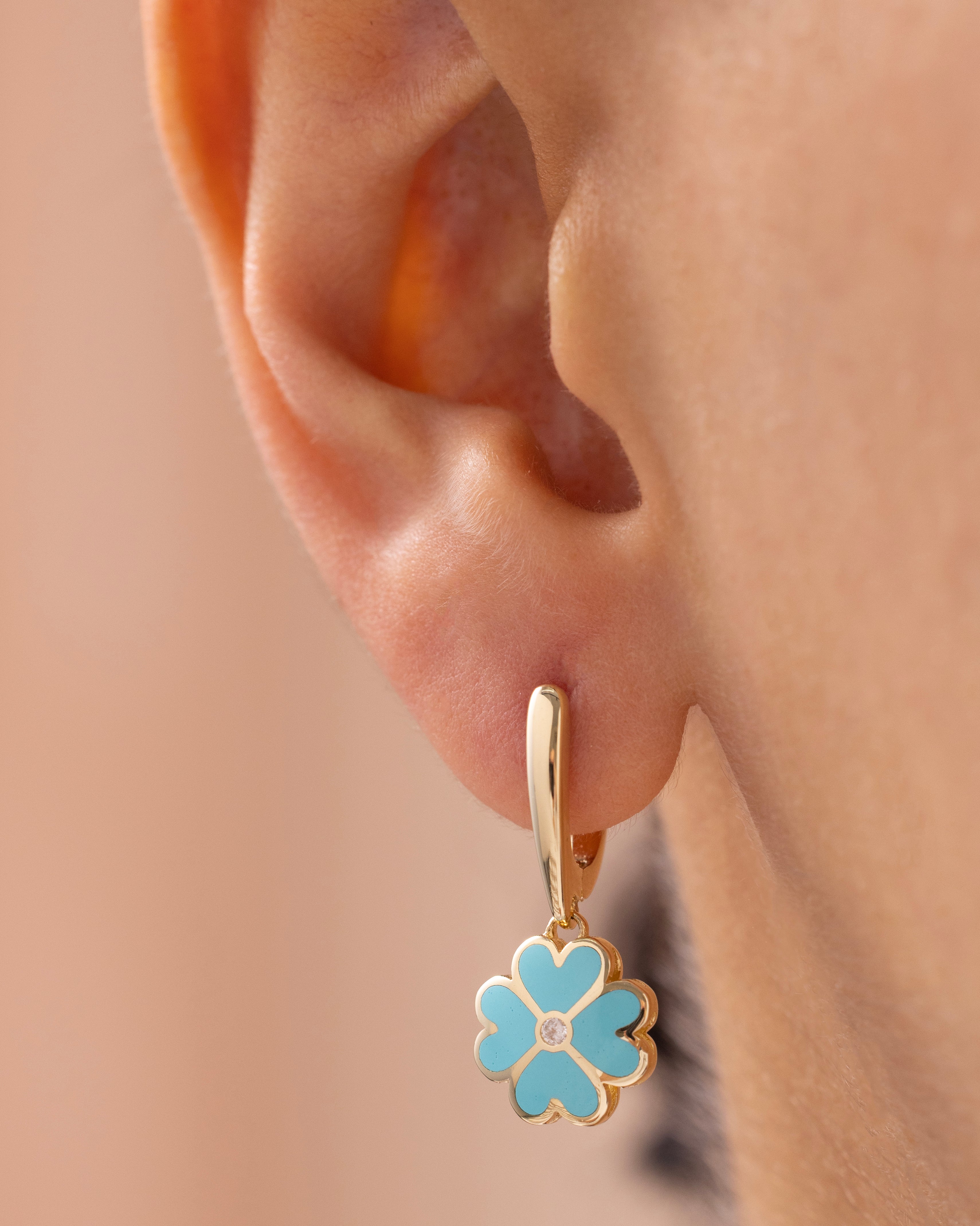 Cetaş Eterna Yonca 14 Ayar Altın Küpe