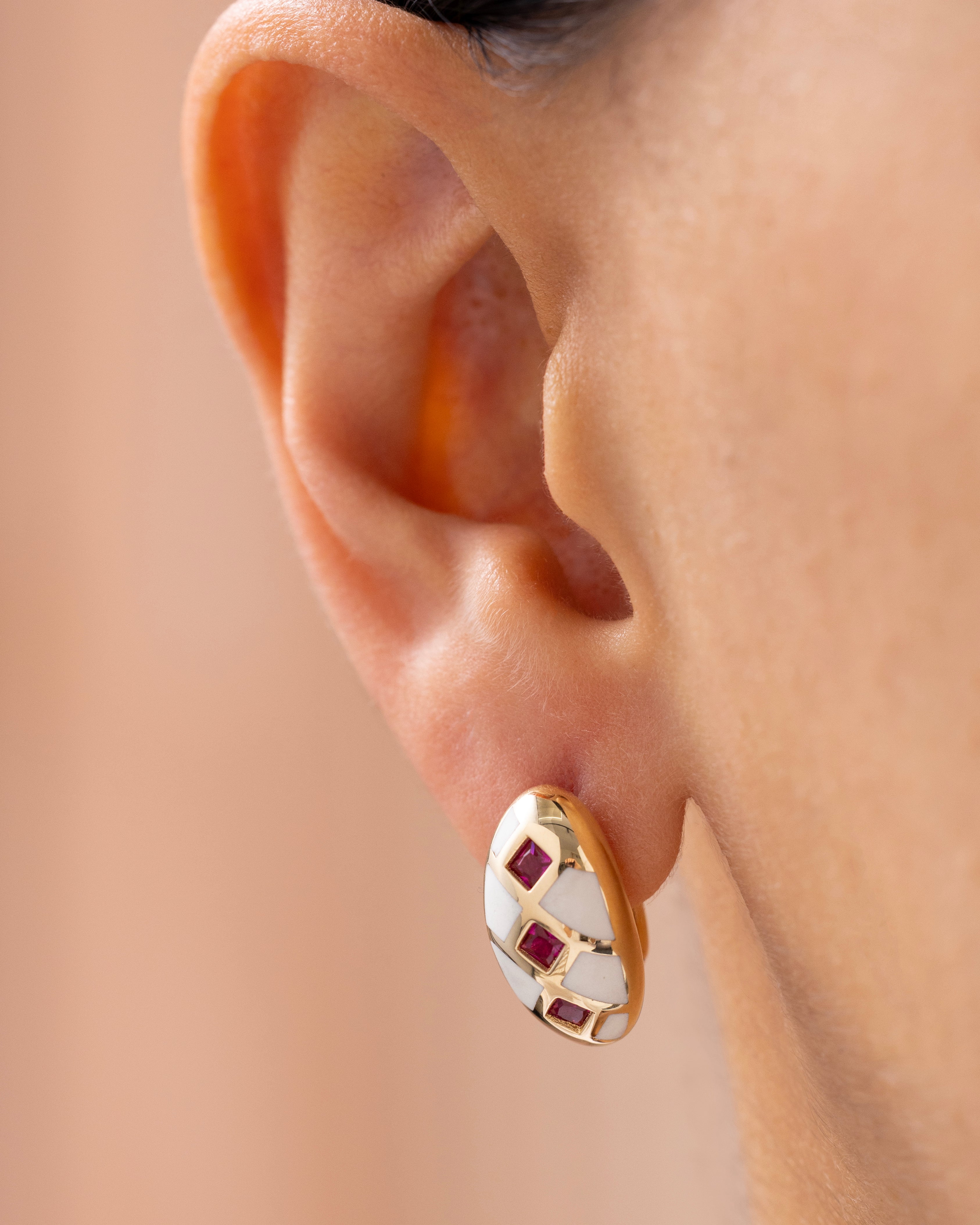 Cetaş Eterna Vintage Sedefli 14 Ayar Altın Küpe