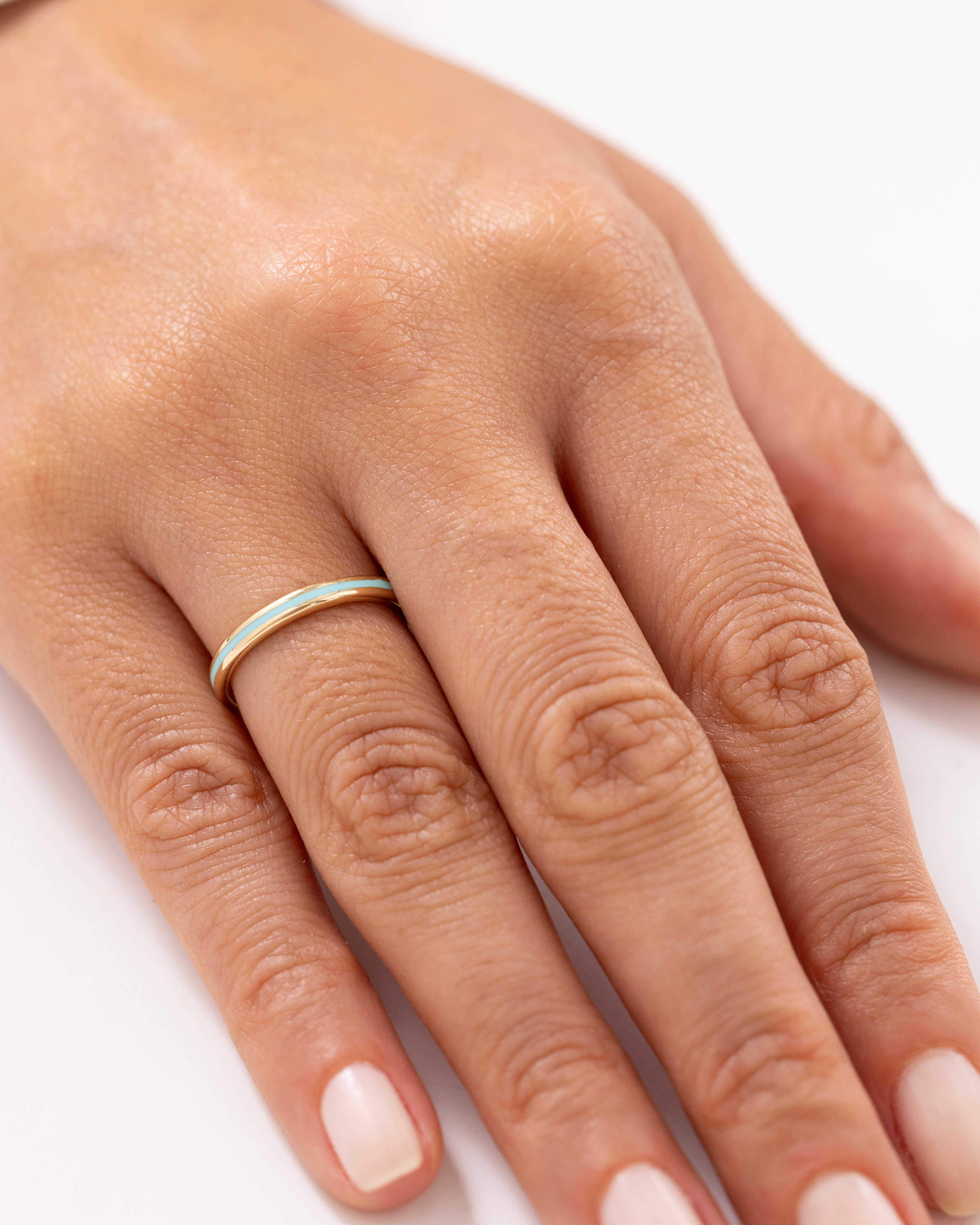 Cetaş Eterna Turkuaz 14 Ayar Altın Yüzük