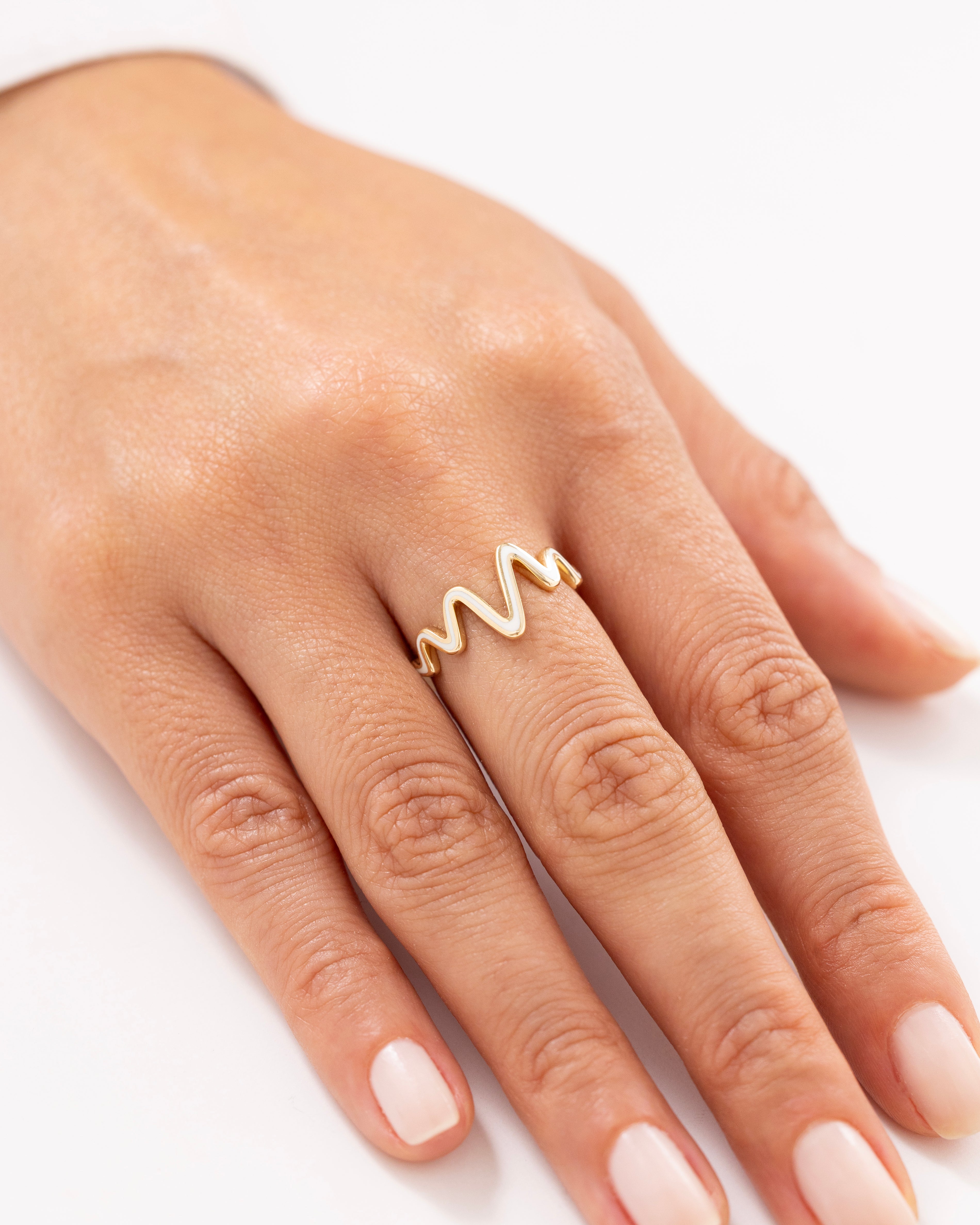 Cetaş Eterna Modern Kıvrımlı 14 Ayar Altın Yüzük