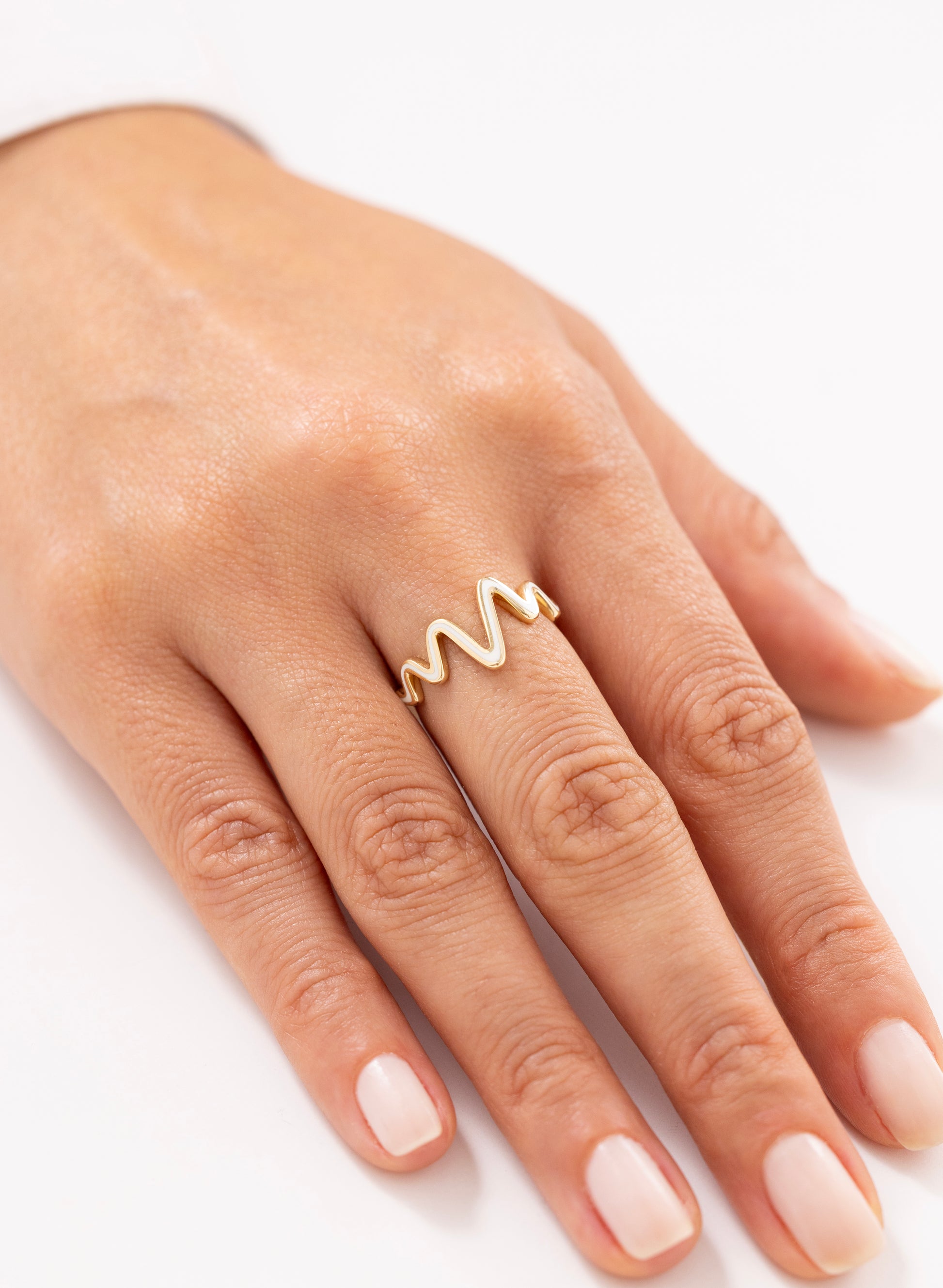 Cetaş Eterna Modern Kıvrımlı 14 Ayar Altın Yüzük