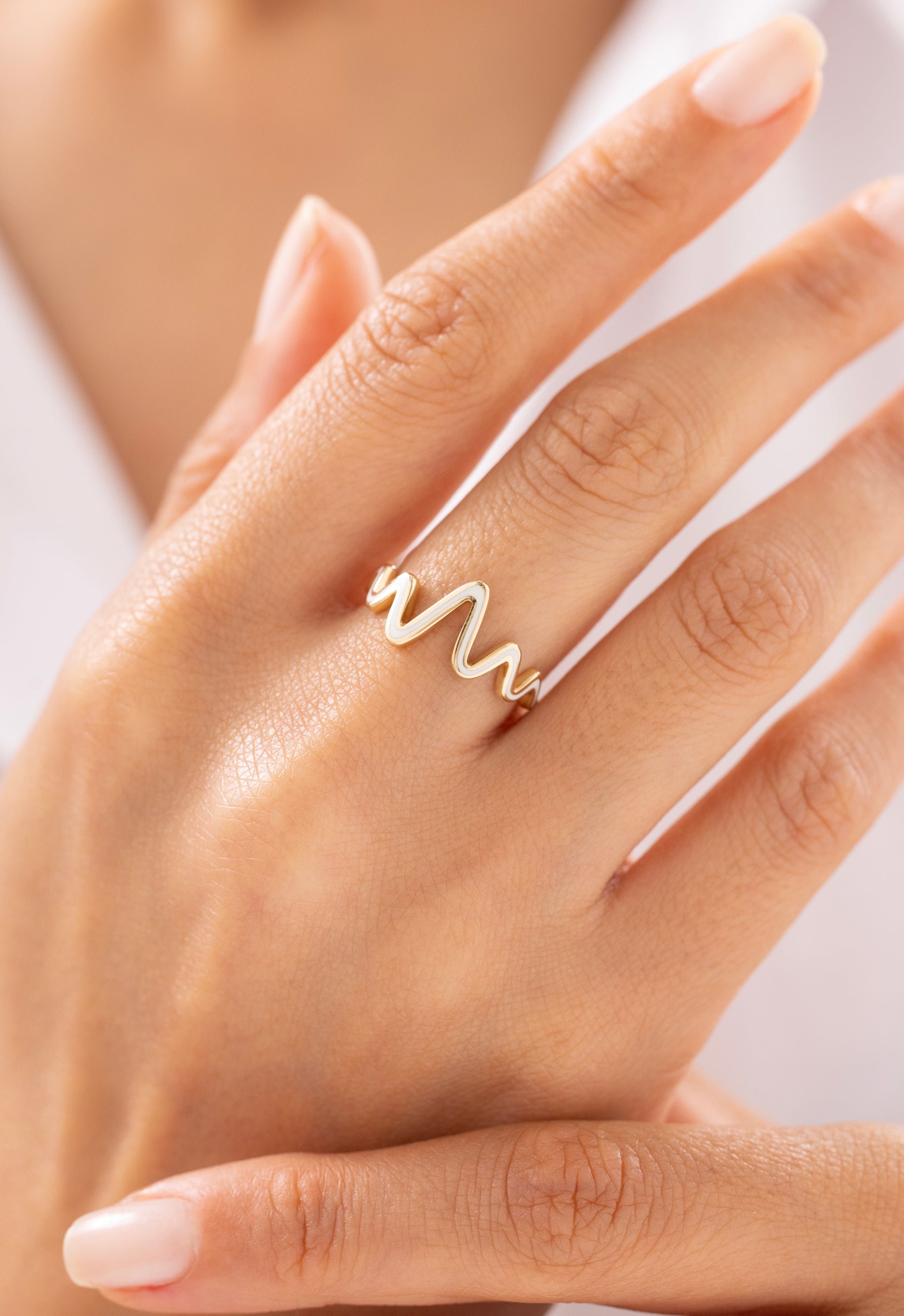 Cetaş Eterna Modern Kıvrımlı 14 Ayar Altın Yüzük