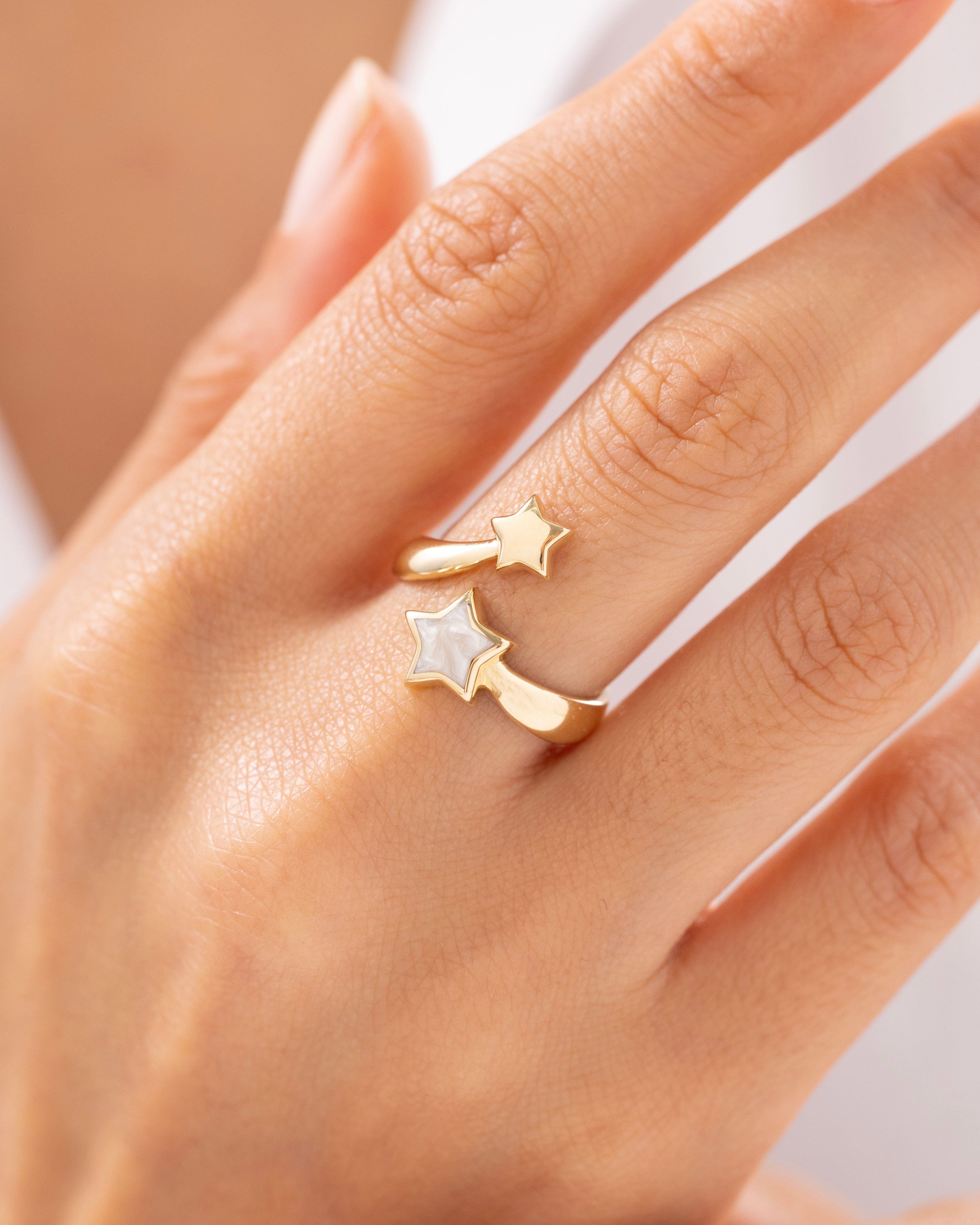 Cetaş Eterna Çift Yıldız 14 Ayar Altın Yüzük