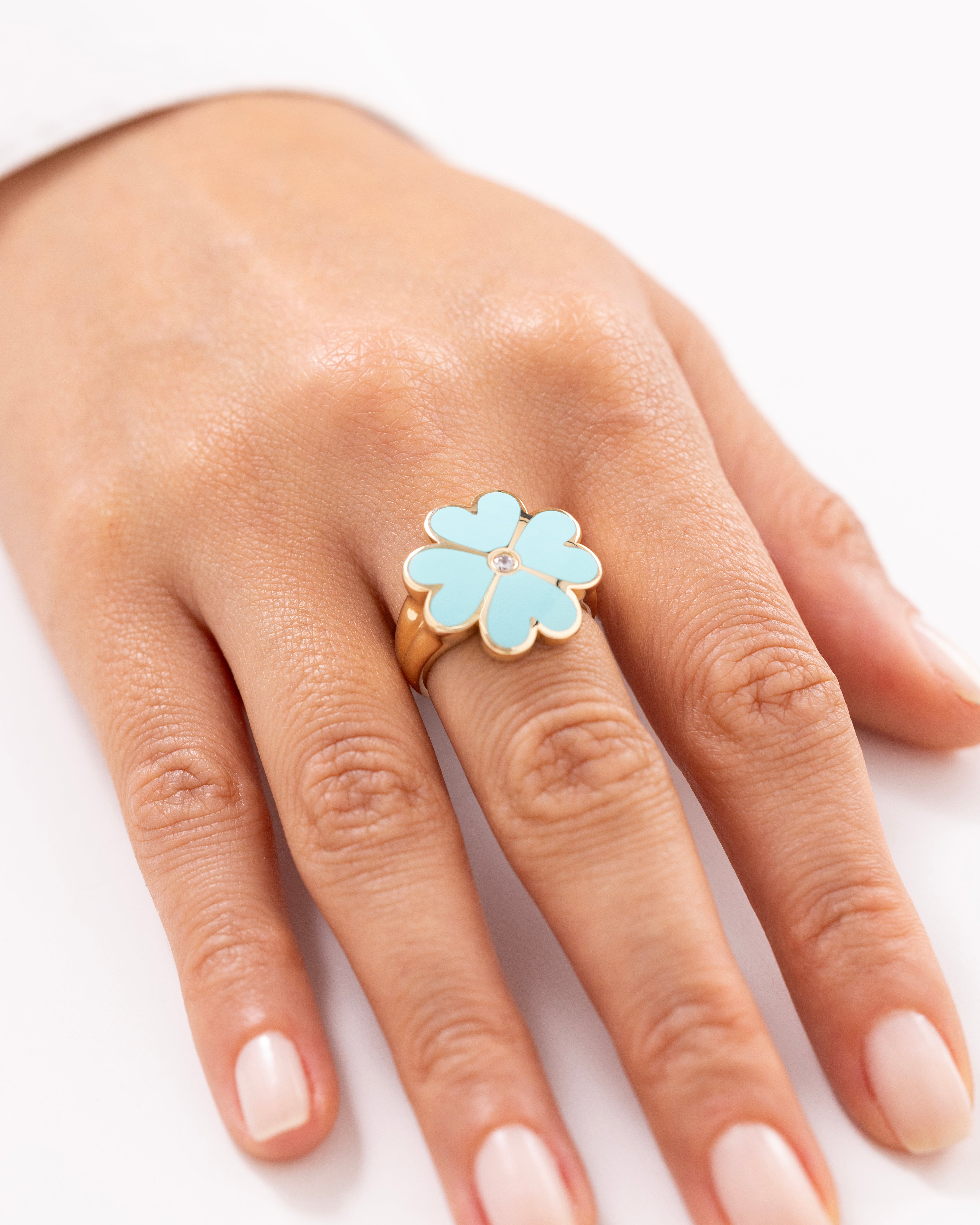 Cetaş Eterna Şans Yoncası 14 Ayar Altın Yüzük