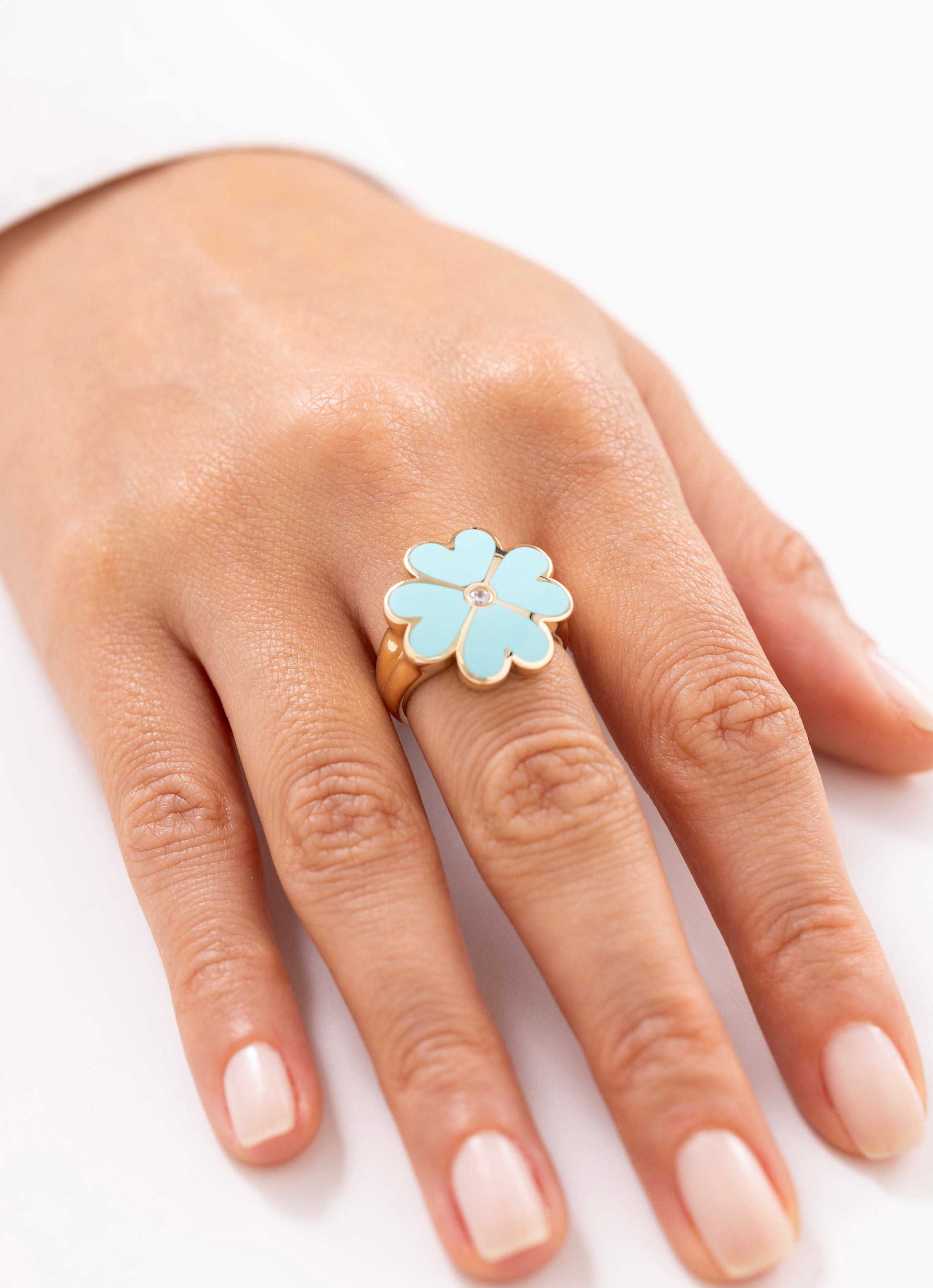 Cetaş Eterna Şans Yoncası 14 Ayar Altın Yüzük