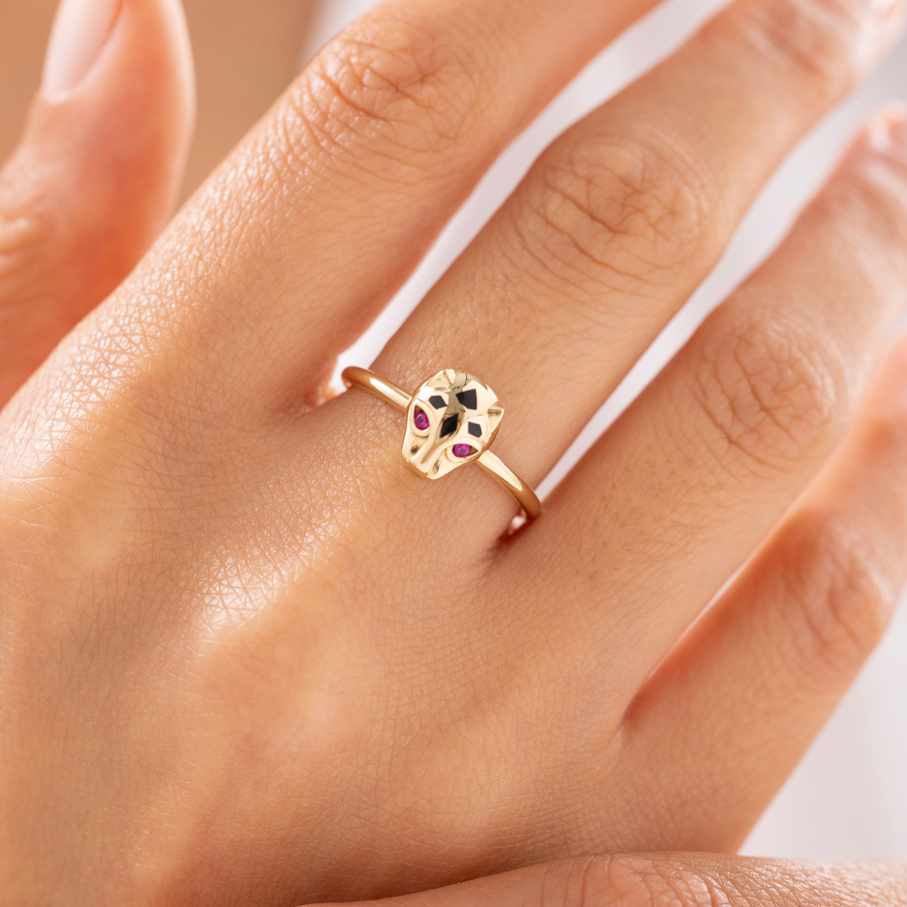 Cetaş Eterna Panter Figürlü 14 Ayar Altın Yüzük