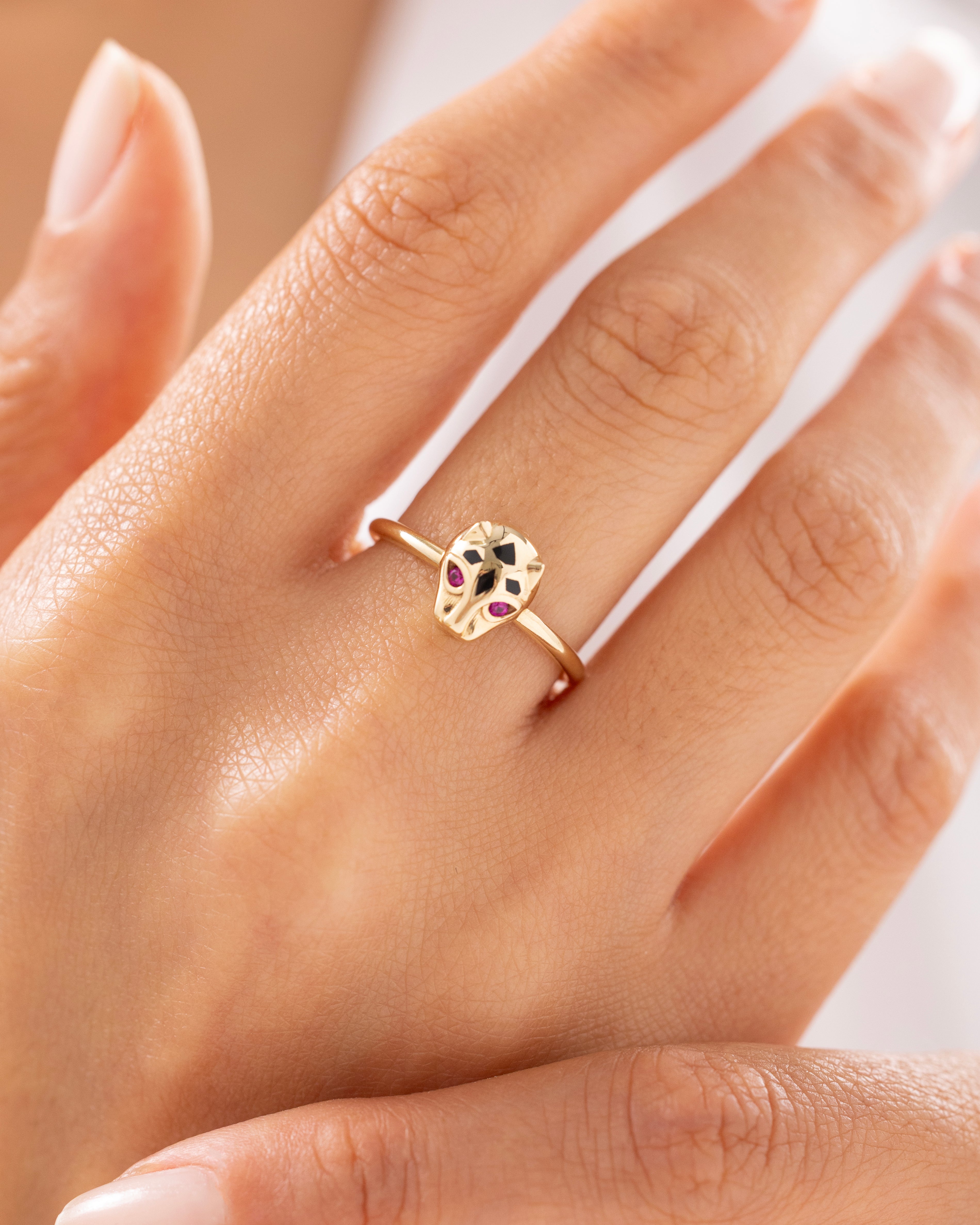 Cetaş Eterna Panter Figürlü 14 Ayar Altın Yüzük