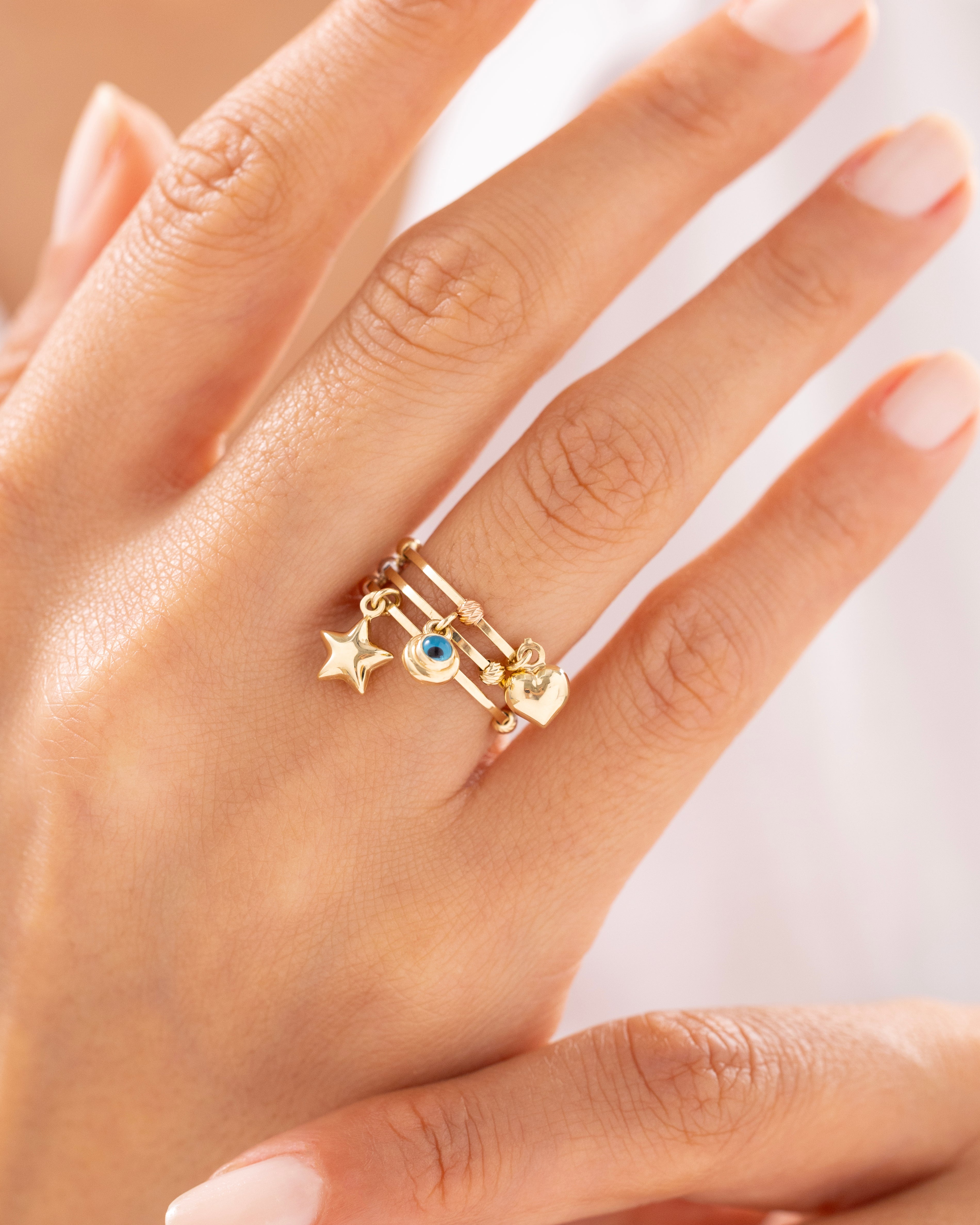 Cetaş Eterna Mini Charms 14 Ayar Altın Yüzük