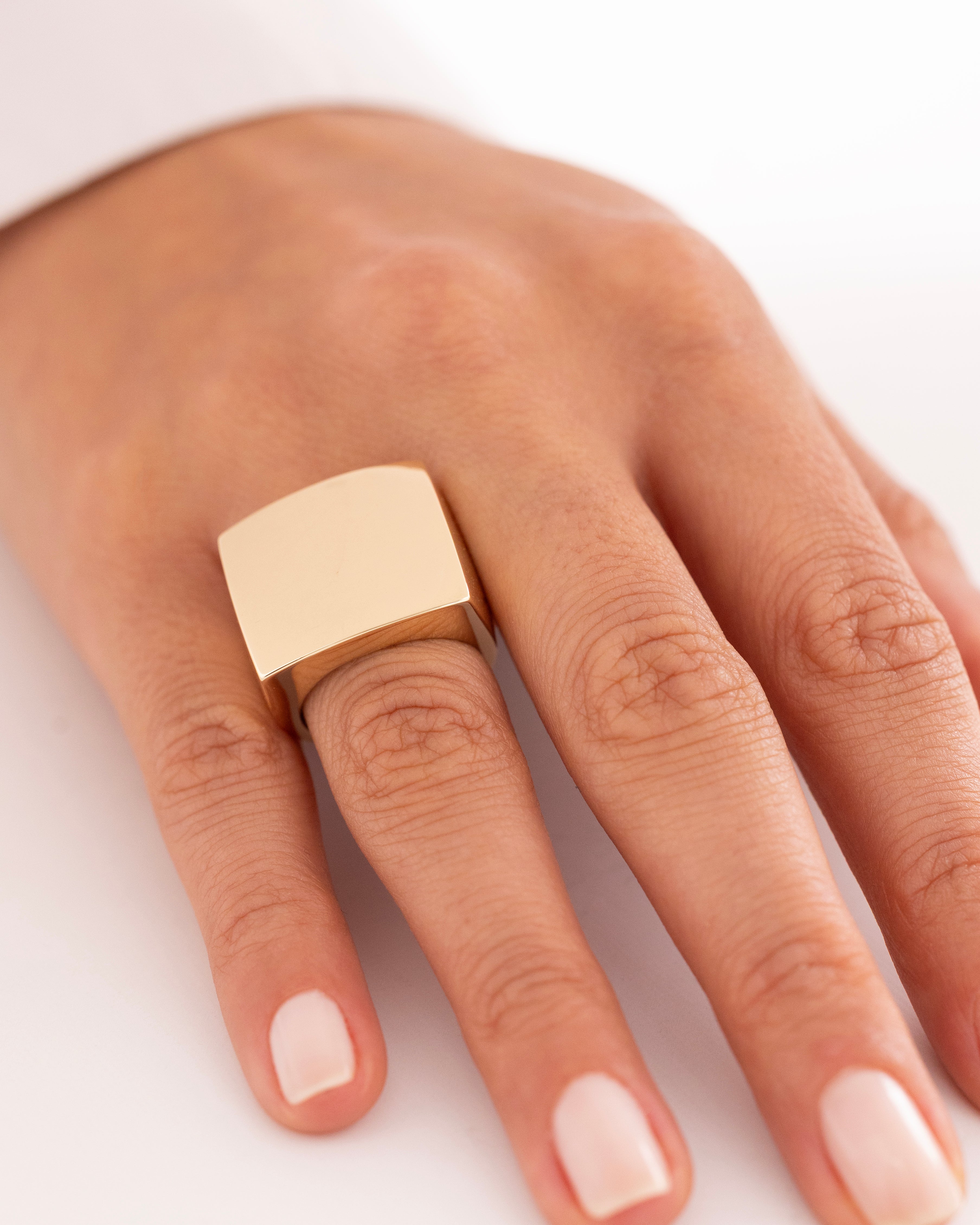 Cetaş Eterna Düz Yüzeyli Kare 14 Ayar Altın Yüzük