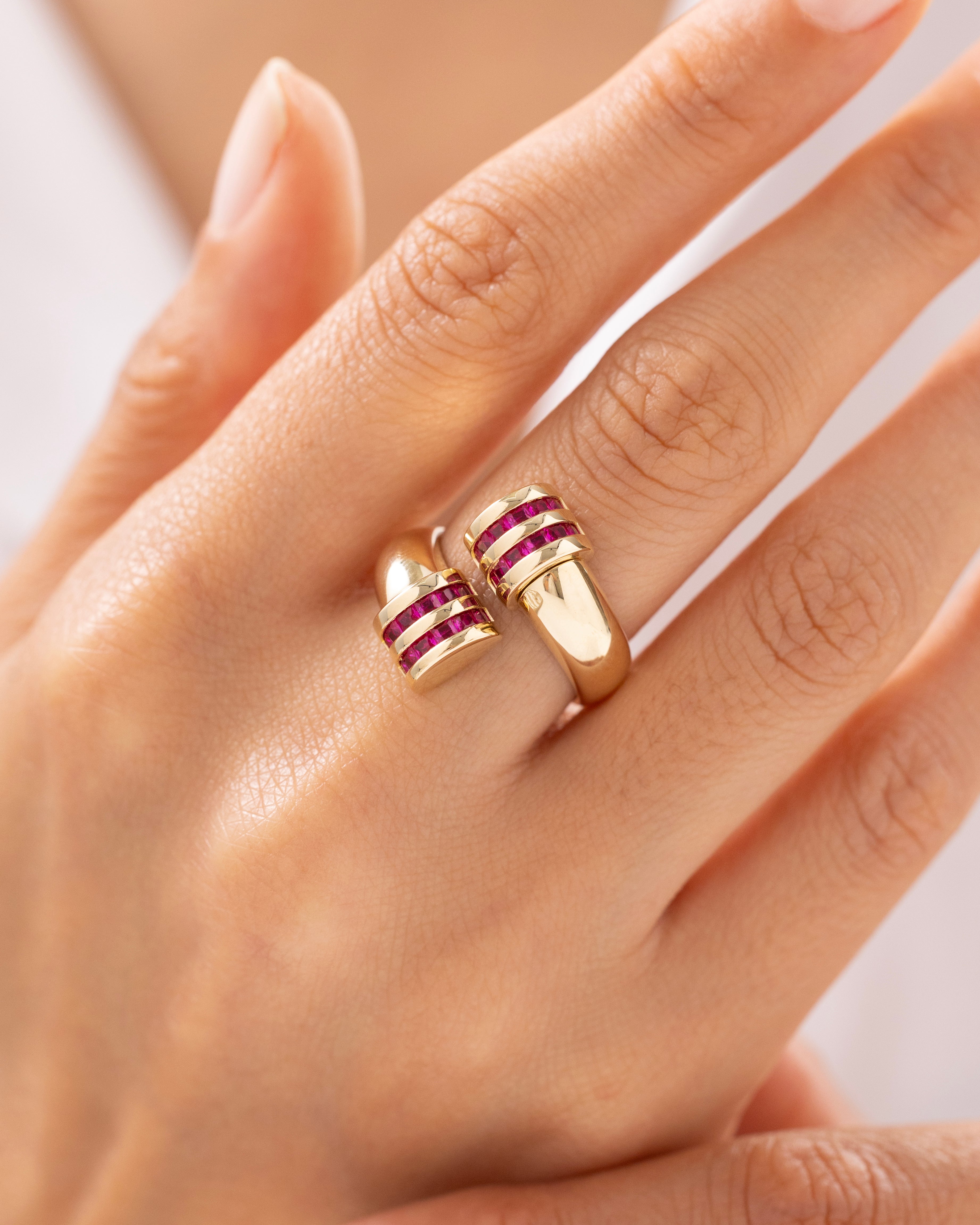 Cetaş Eterna Fuşya 14 Ayar Altın Yüzük