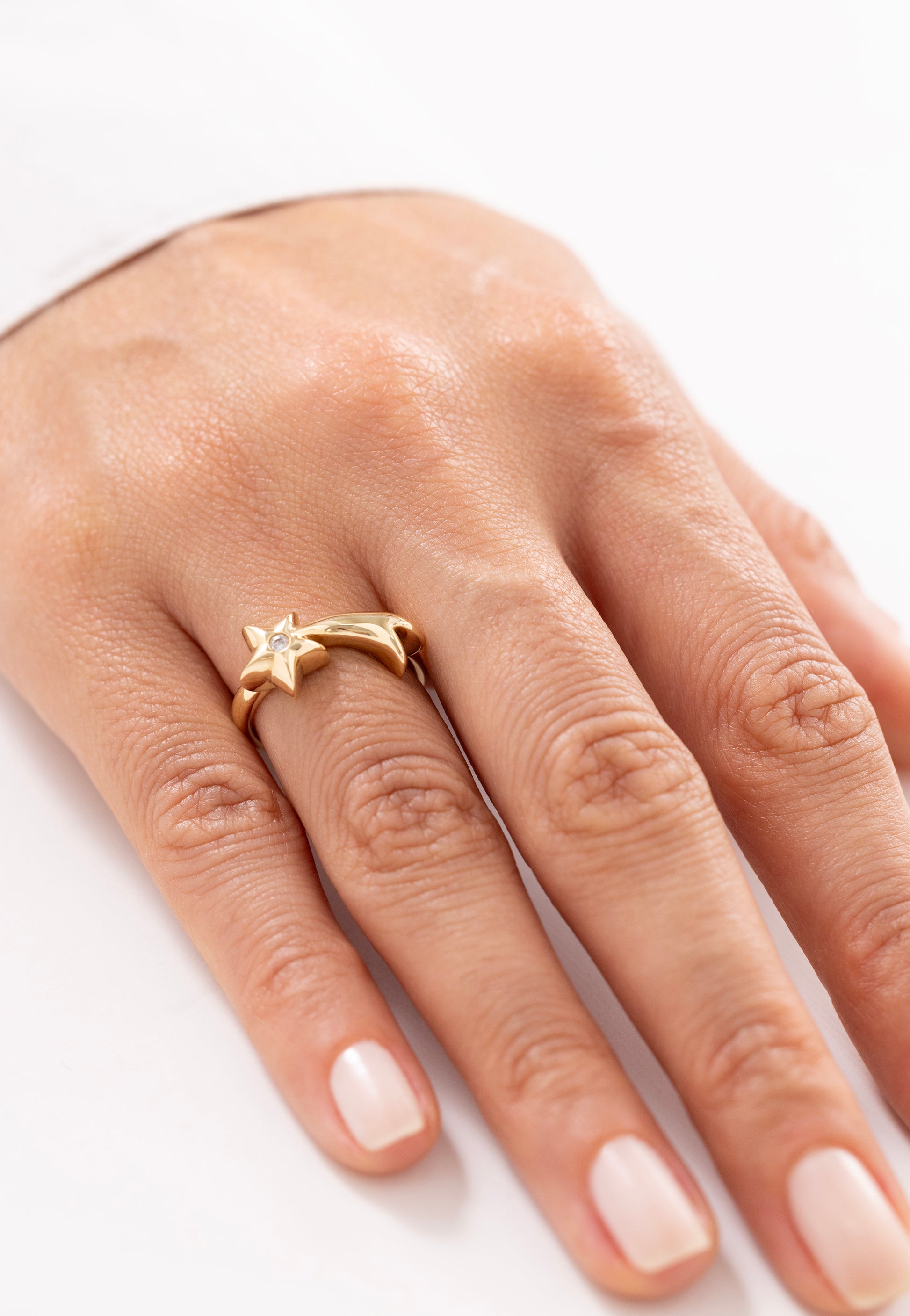 Cetaş Eterna Taşlı Dilek Yıldızı 14 Ayar Altın Yüzük