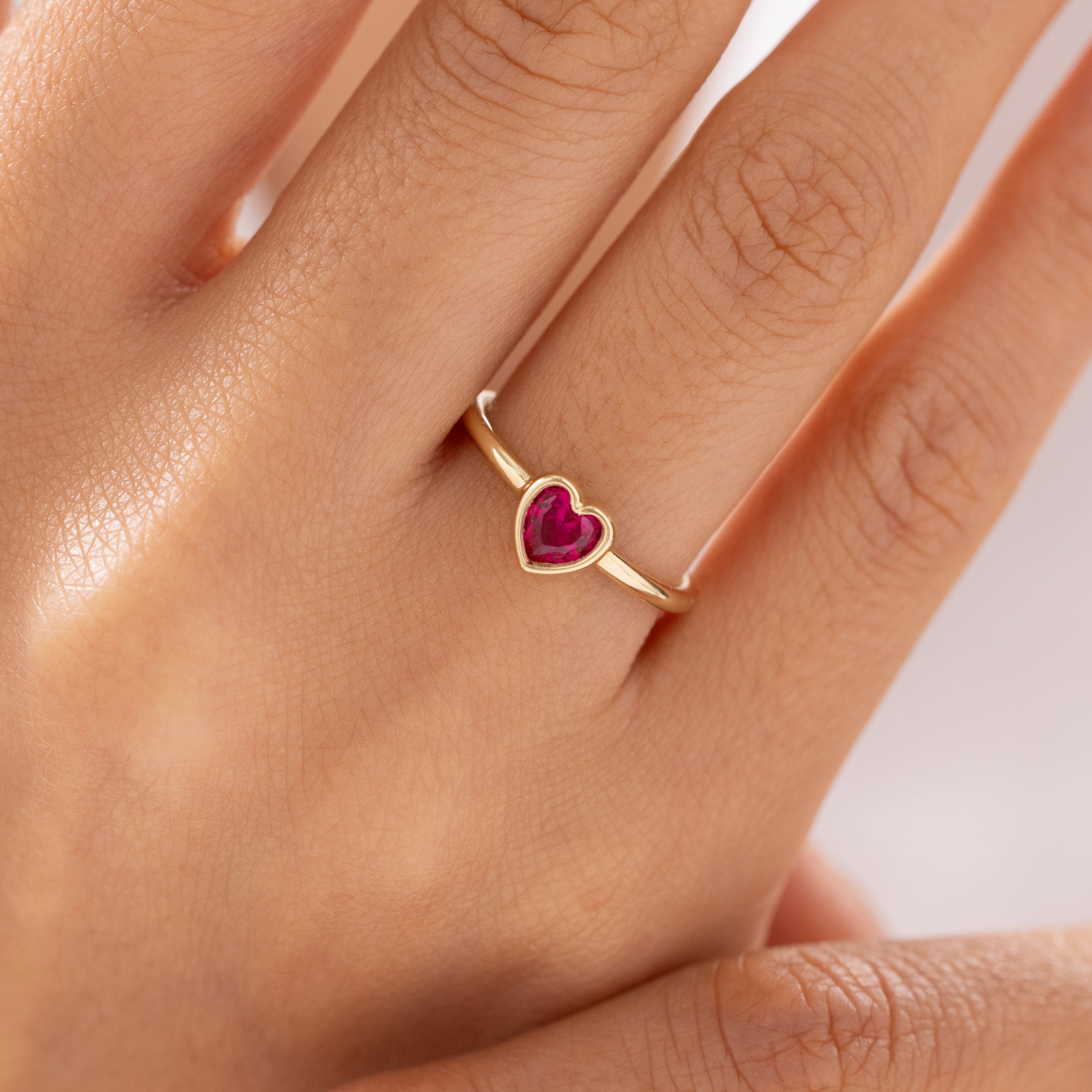 Cetaş Eterna Minimal Kalp 14 Ayar Altın Yüzük