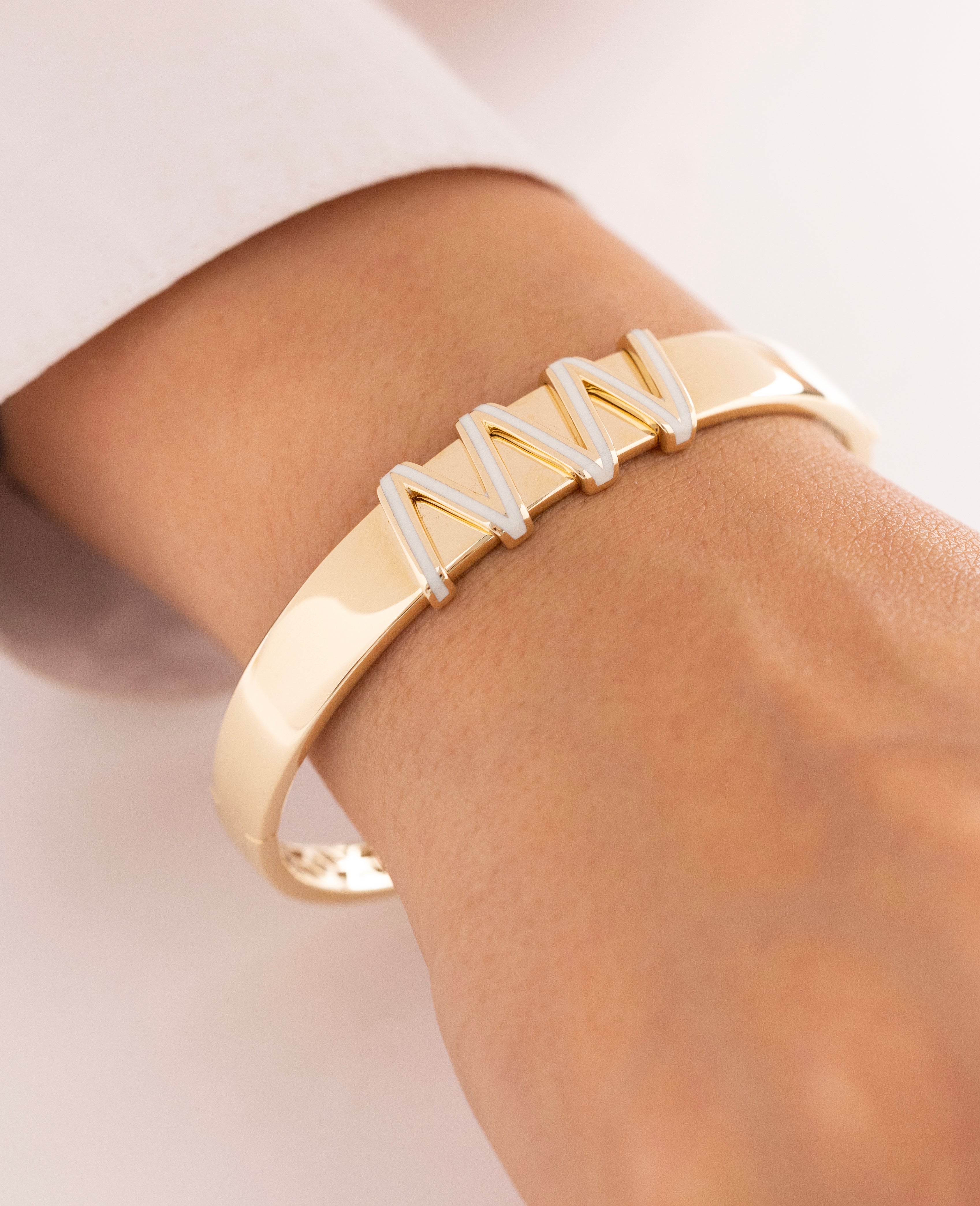 Cetaş Eterna Modern Mineli 14 Ayar Altın Kelepçe