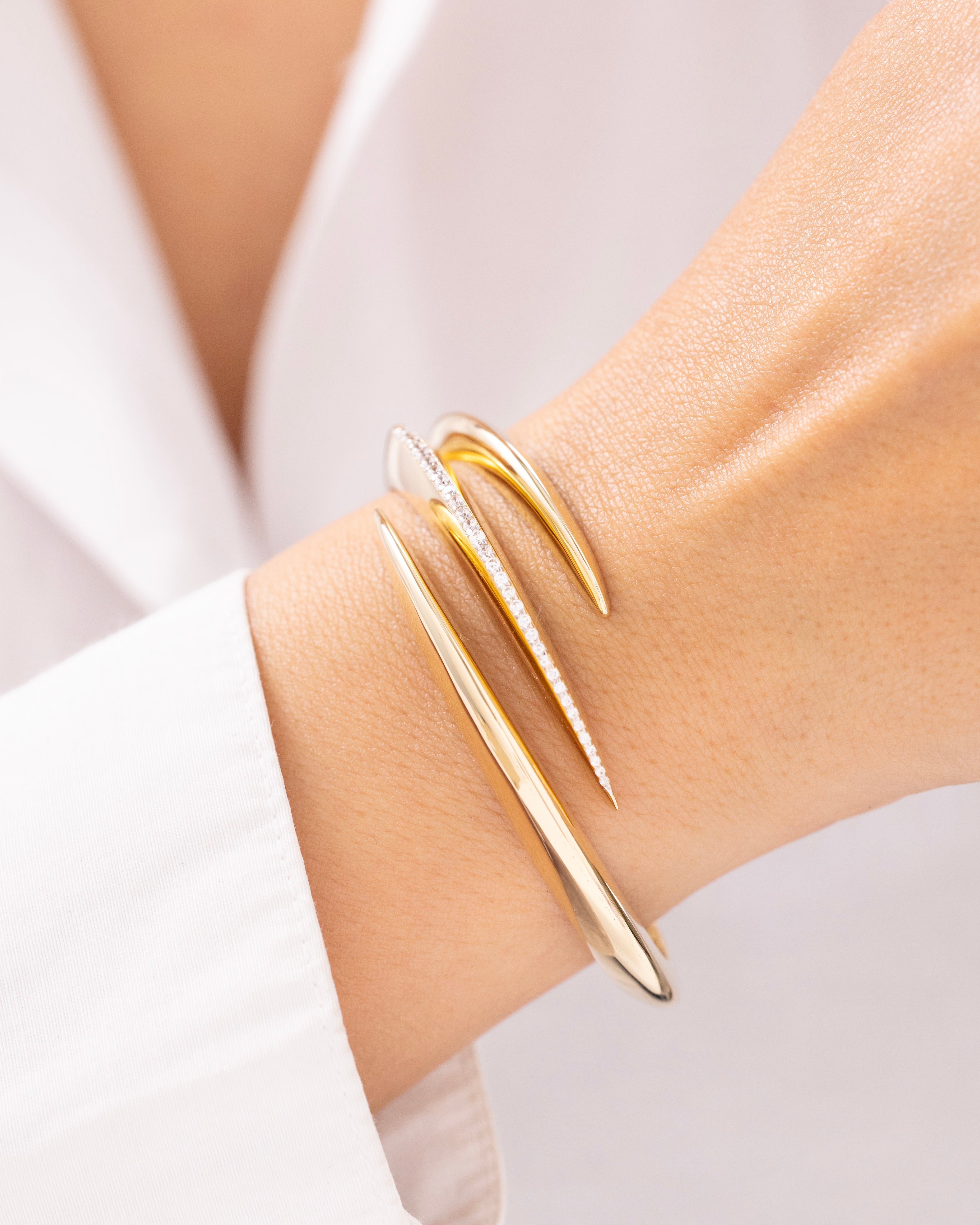 Cetaş Eterna Üçlü Tasarım 14 Ayar Altın Kelepçe