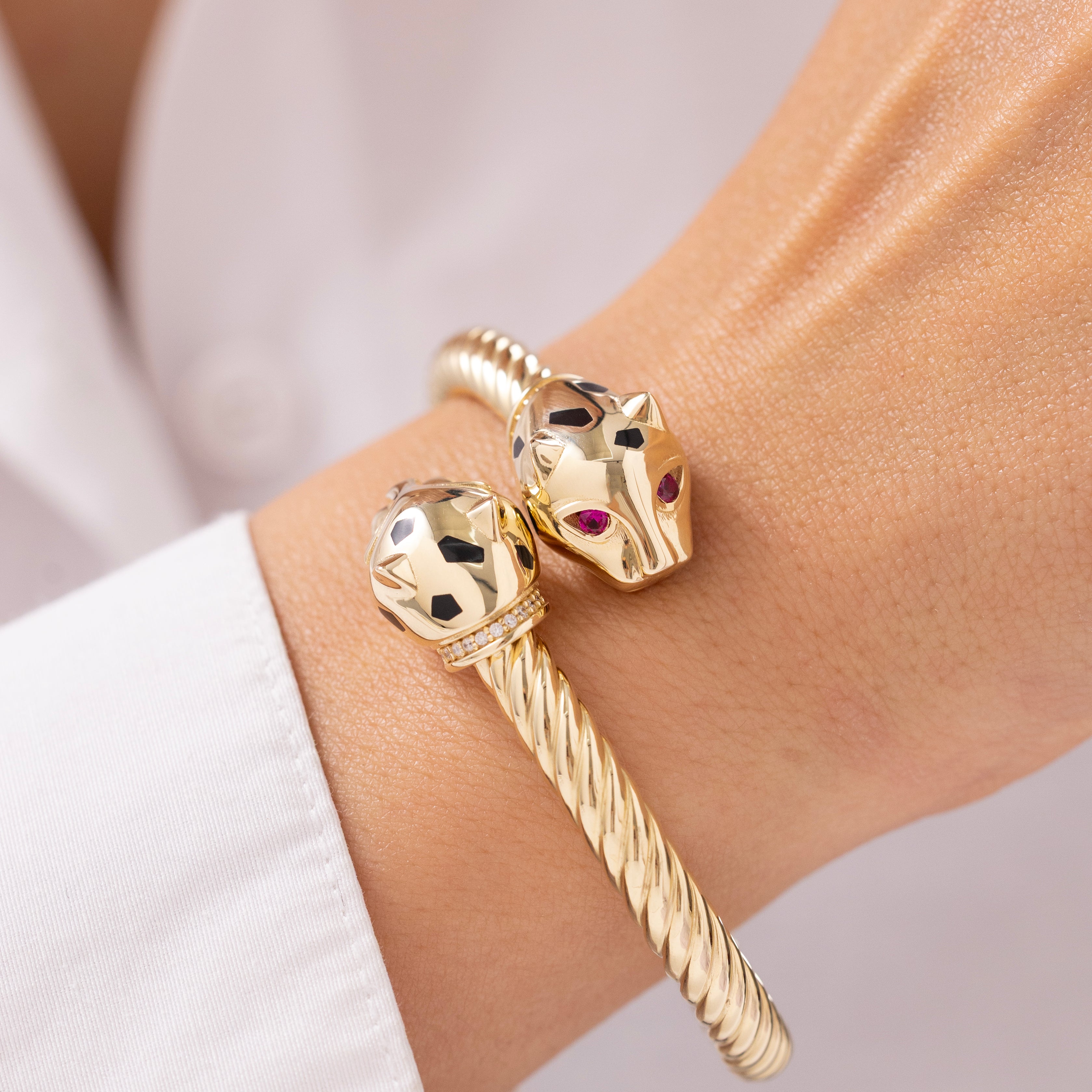 Cetaş Eterna İkonik Panter 14 Ayar Altın Kelepçe