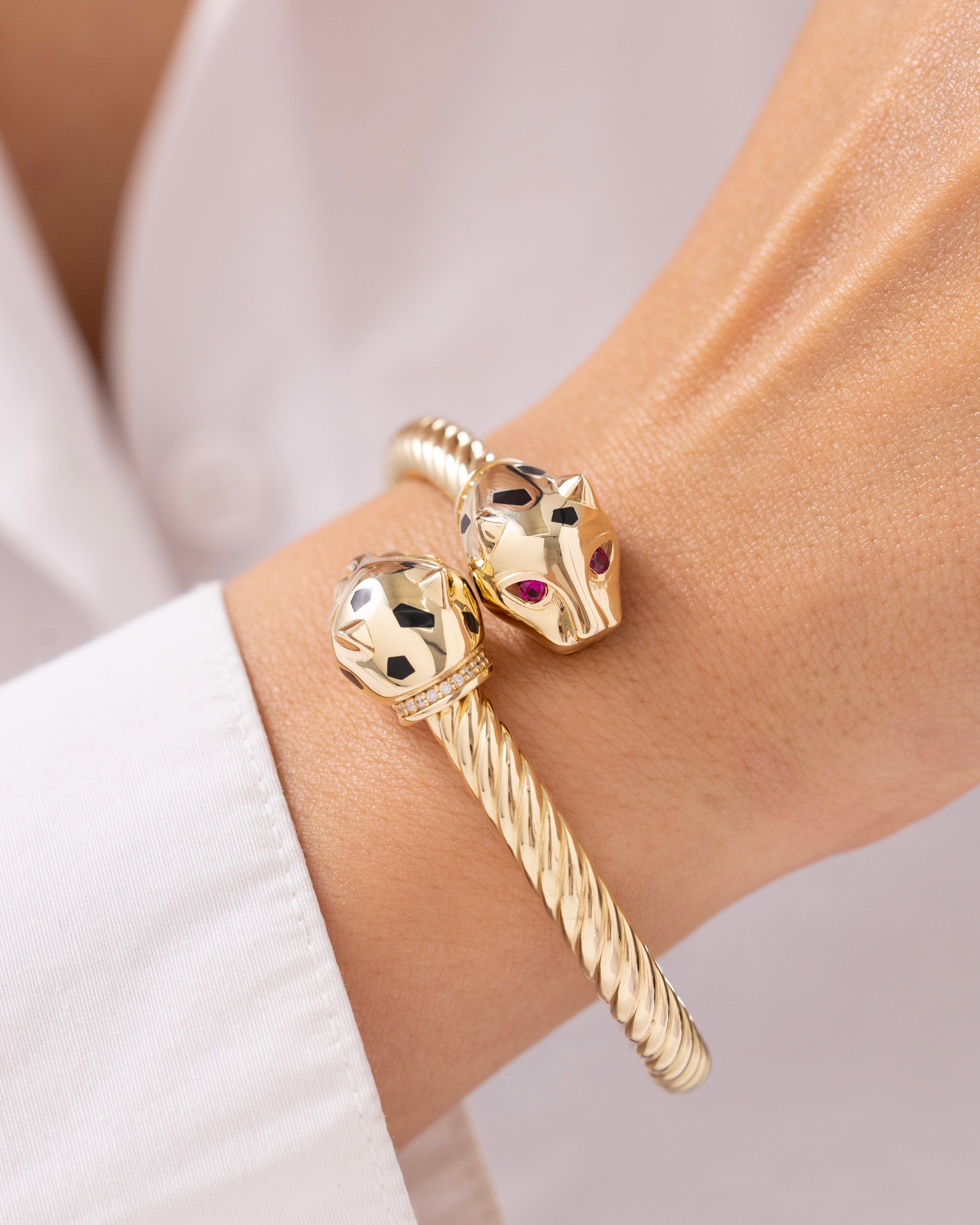 Cetaş Eterna İkonik Panter 14 Ayar Altın Kelepçe