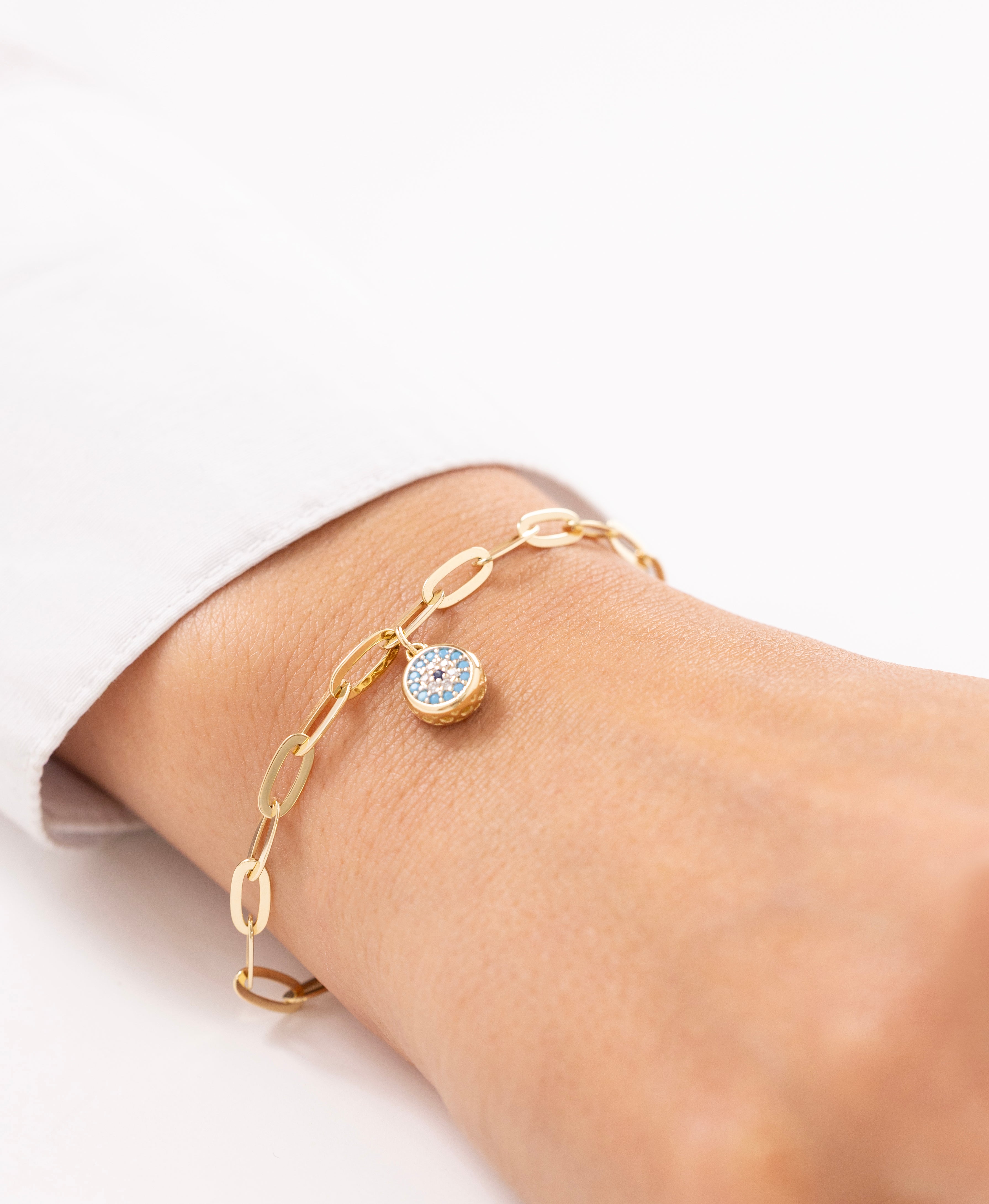 Cetaş Eterna Nazar Charmlı 14 Ayar Altın Bileklik