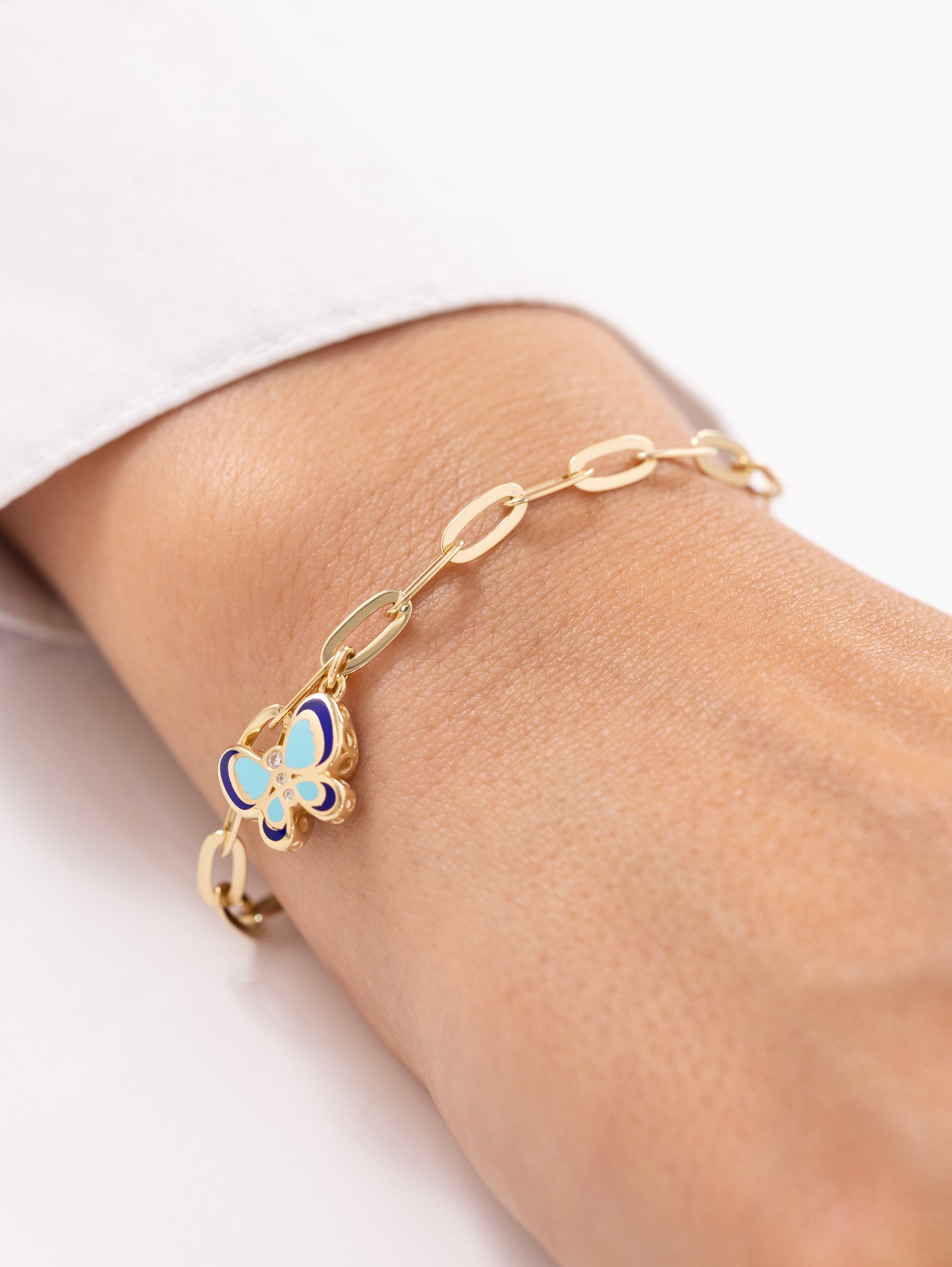 Cetaş Eterna Kelebek Uçlu 14 Ayar Altın Bileklik