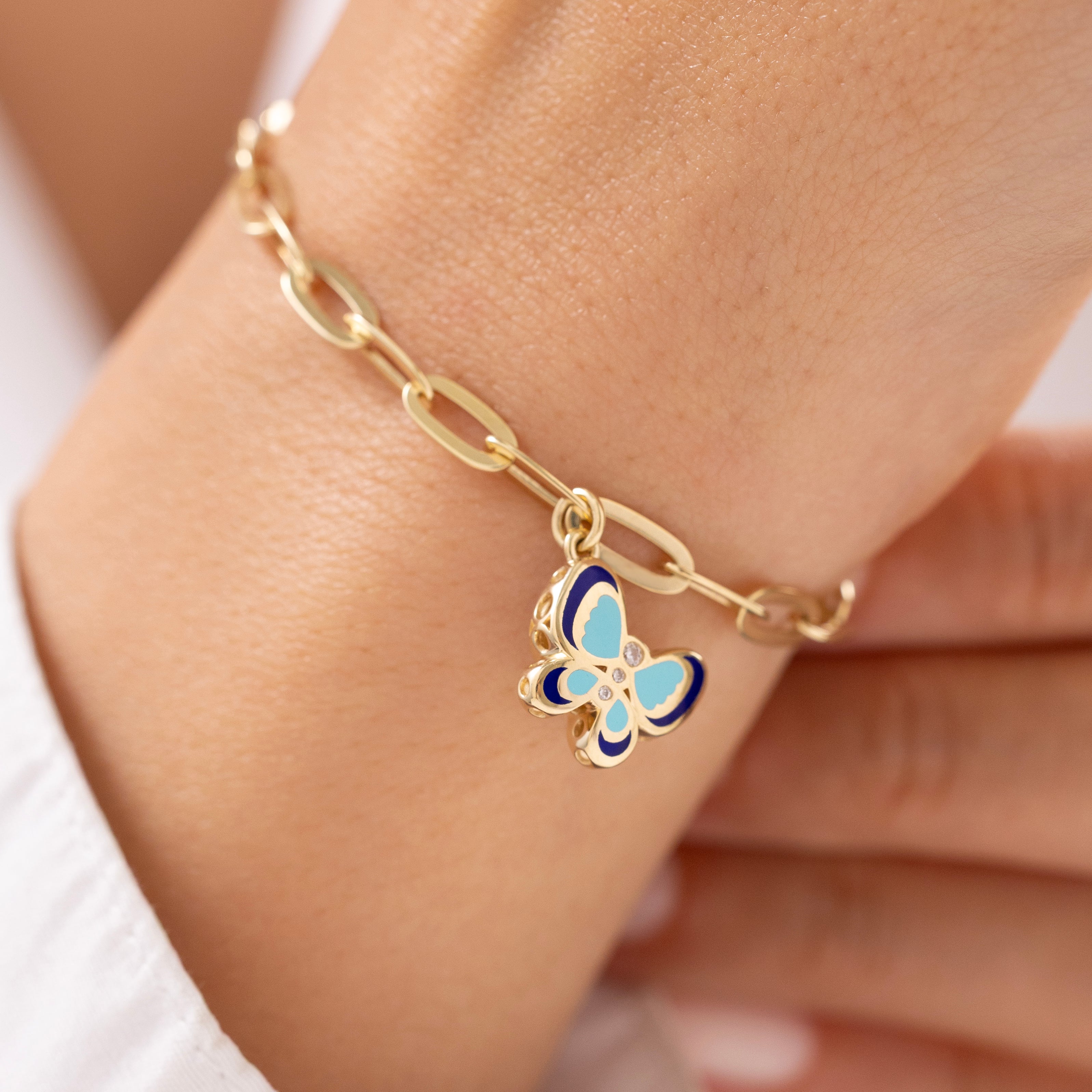 Cetaş Eterna Kelebek Uçlu 14 Ayar Altın Bileklik