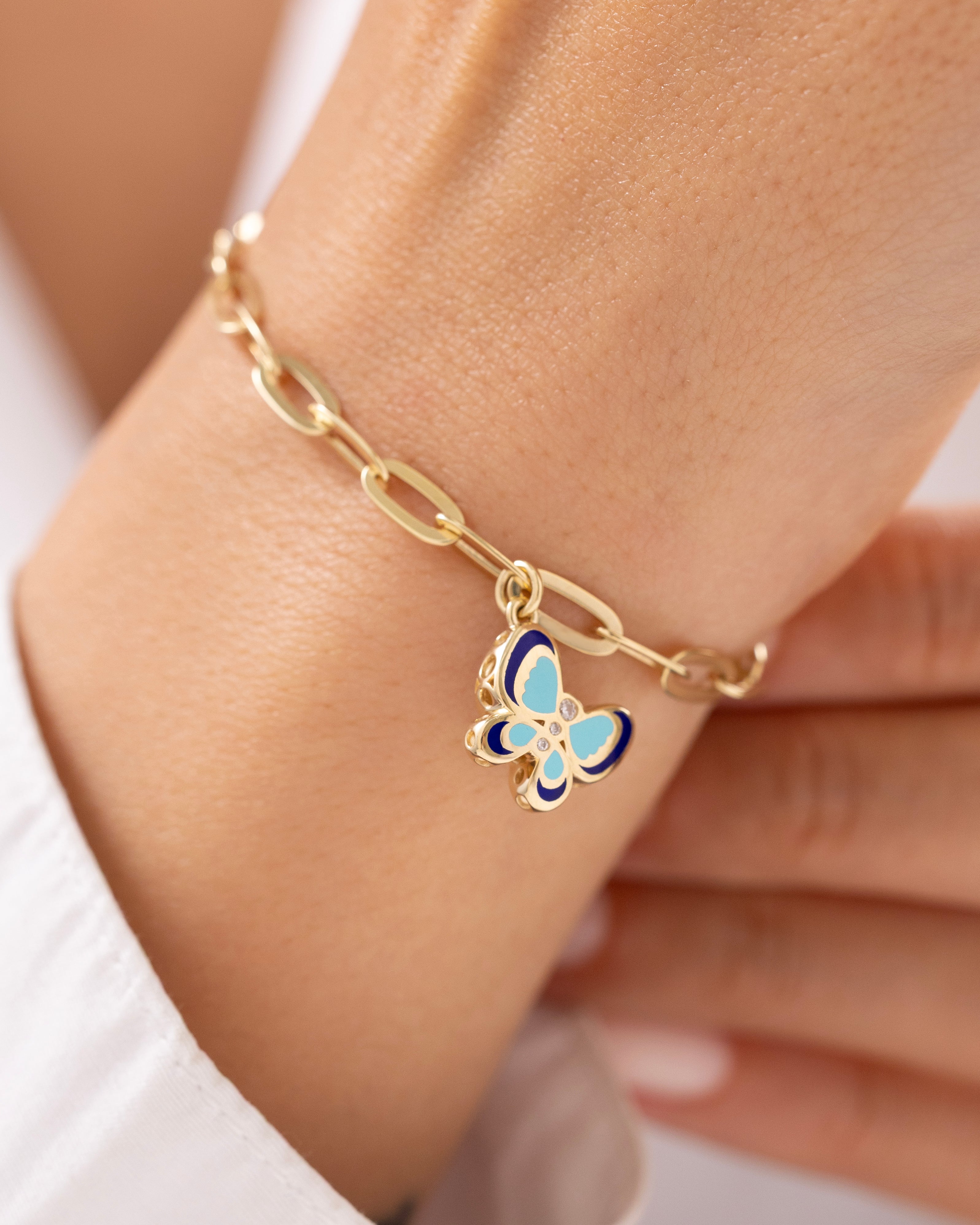 Cetaş Eterna Kelebek Uçlu 14 Ayar Altın Bileklik