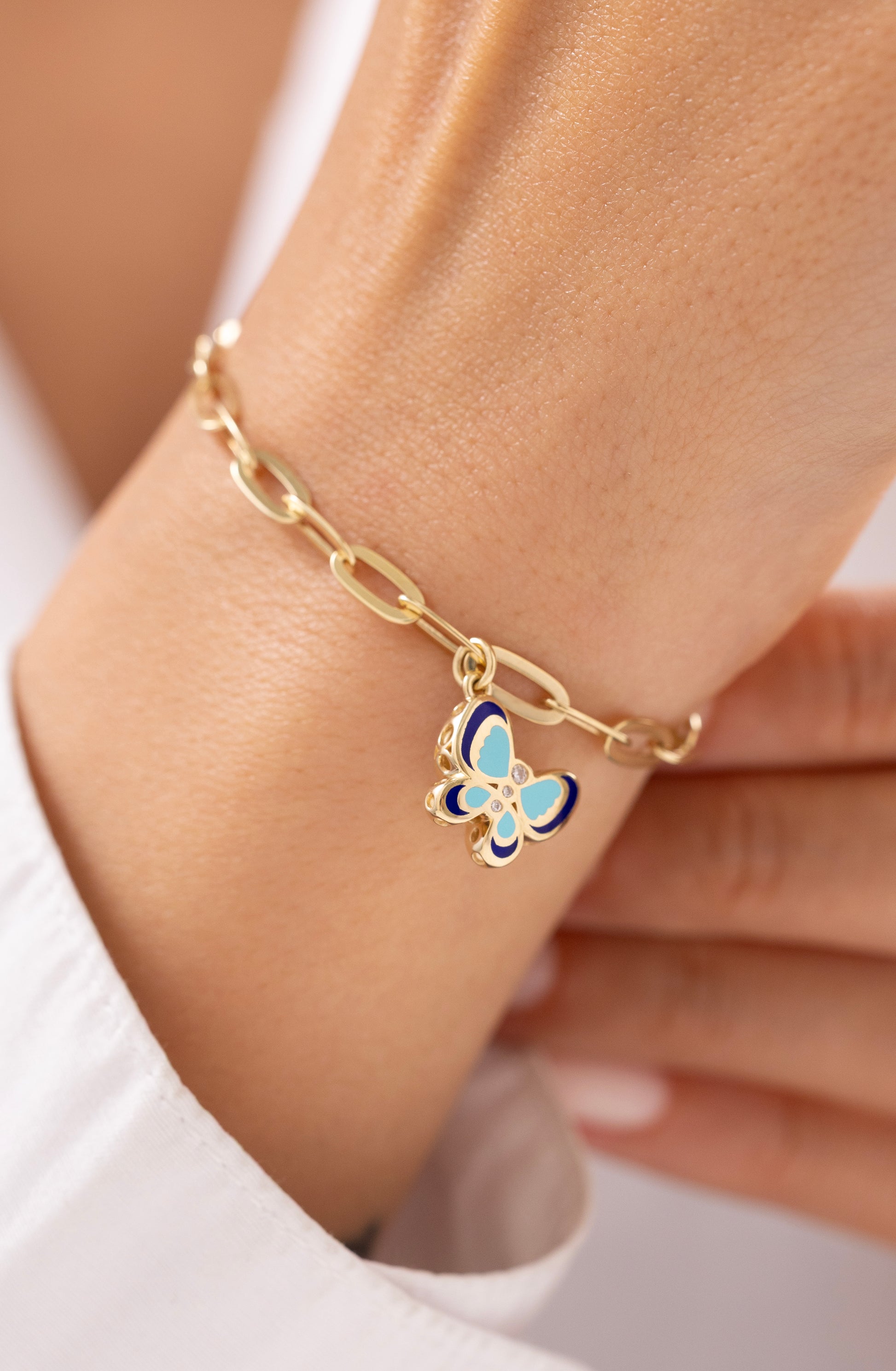 Cetaş Eterna Kelebek Uçlu 14 Ayar Altın Bileklik