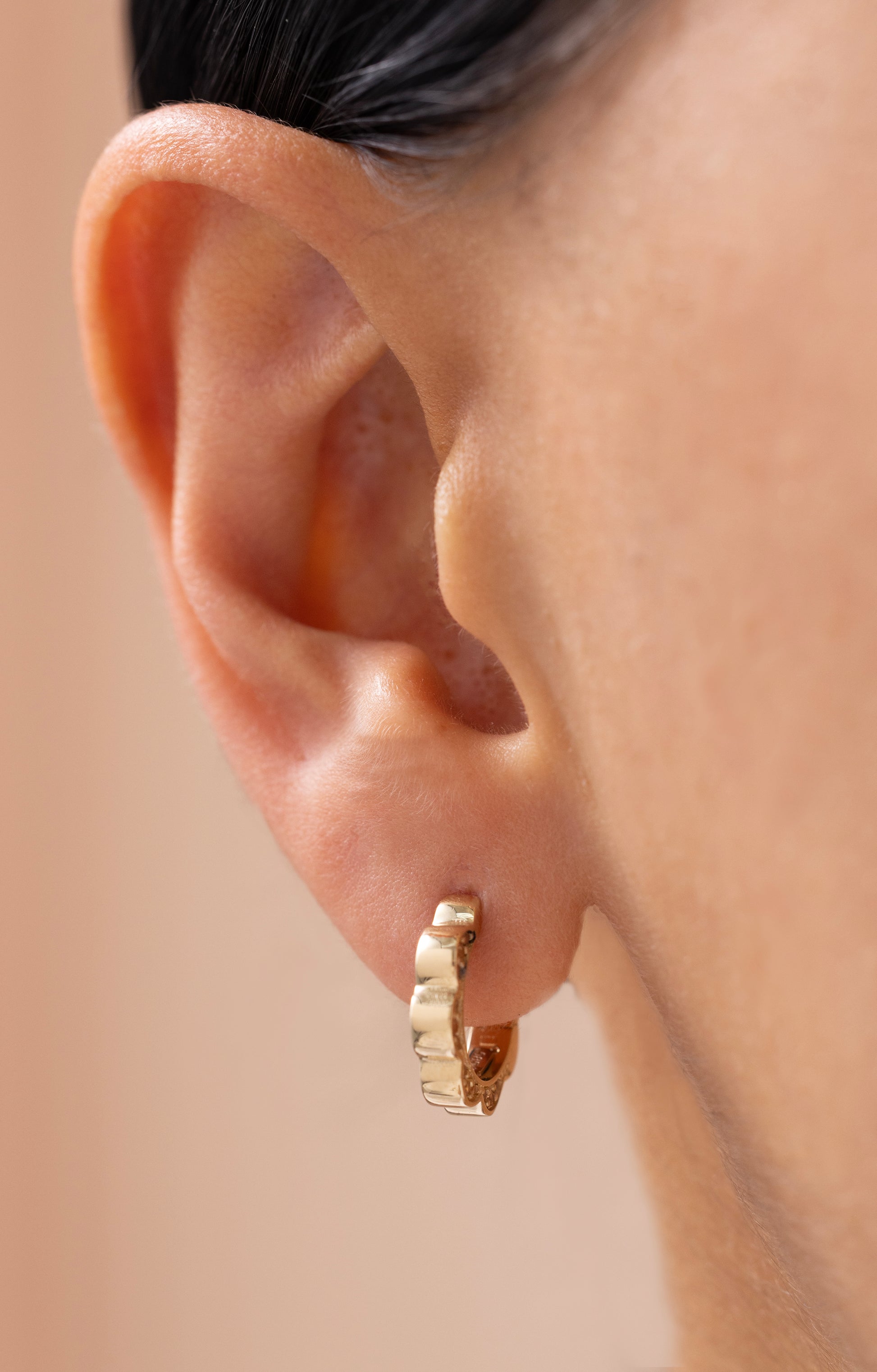 Cetaş Eterna Dalgalı 14 Ayar Altın Küpe