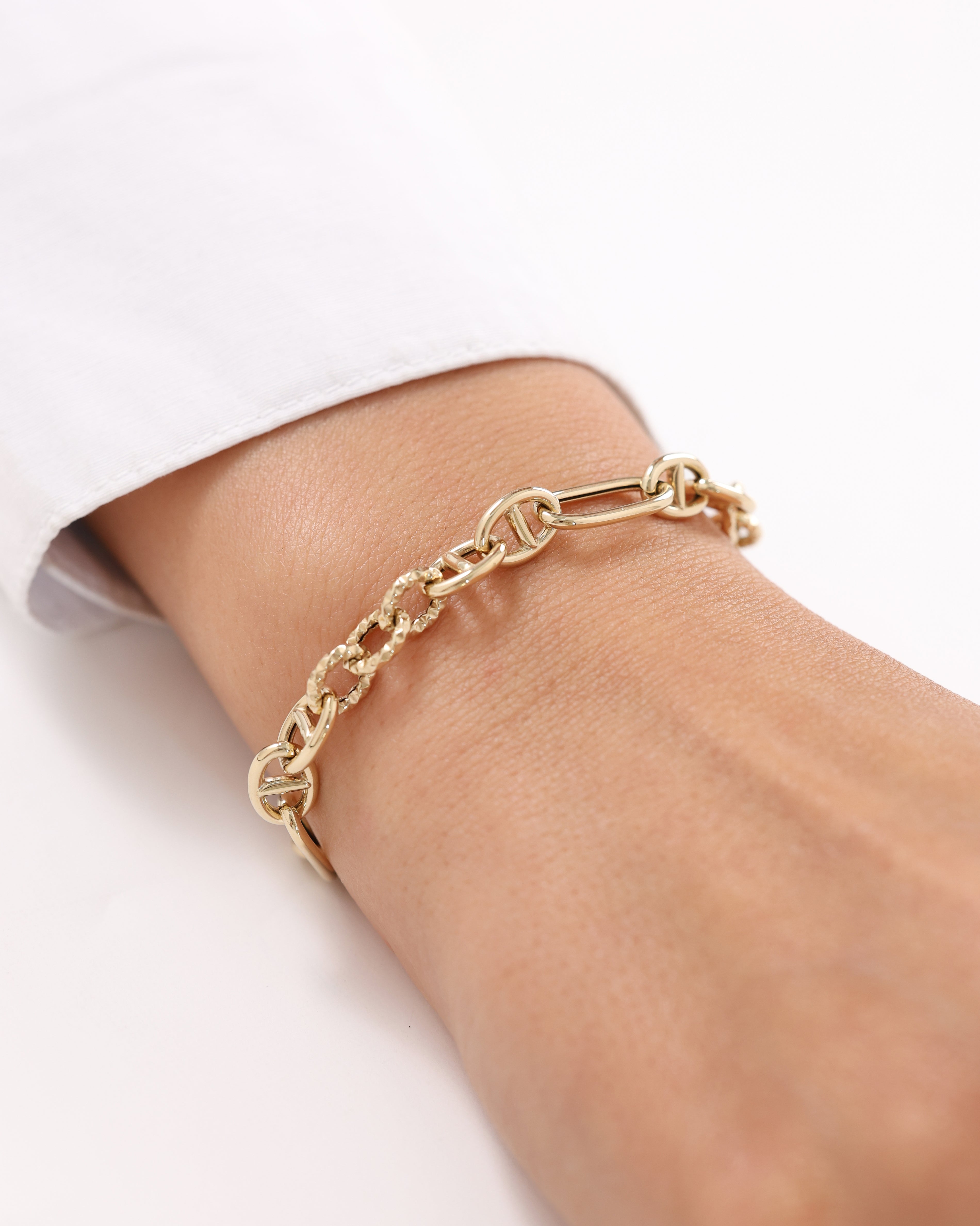 Cetaş Eterna Asimetrik Zincir 14 Ayar Altın Bileklik