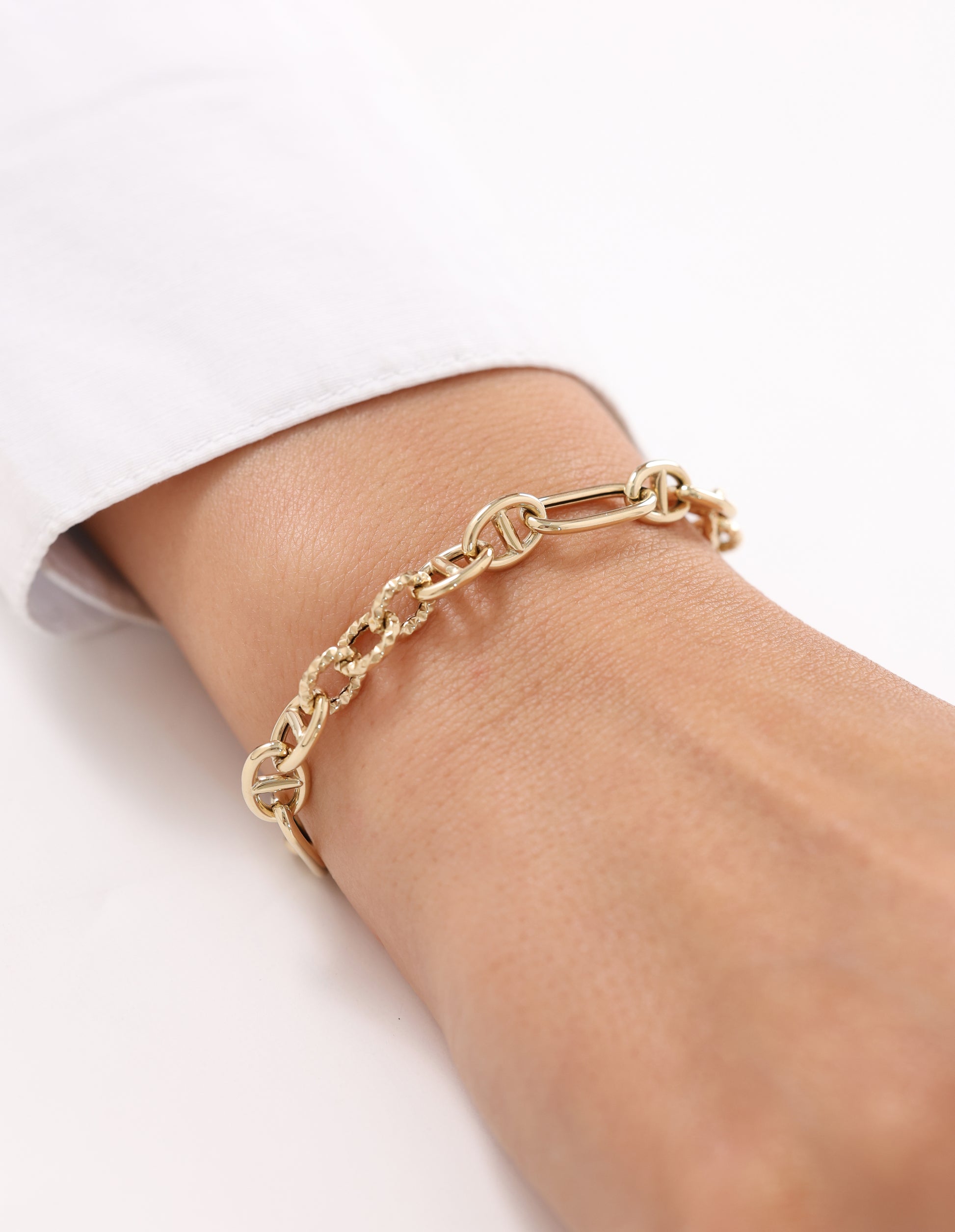 Cetaş Eterna Asimetrik Zincir 14 Ayar Altın Bileklik