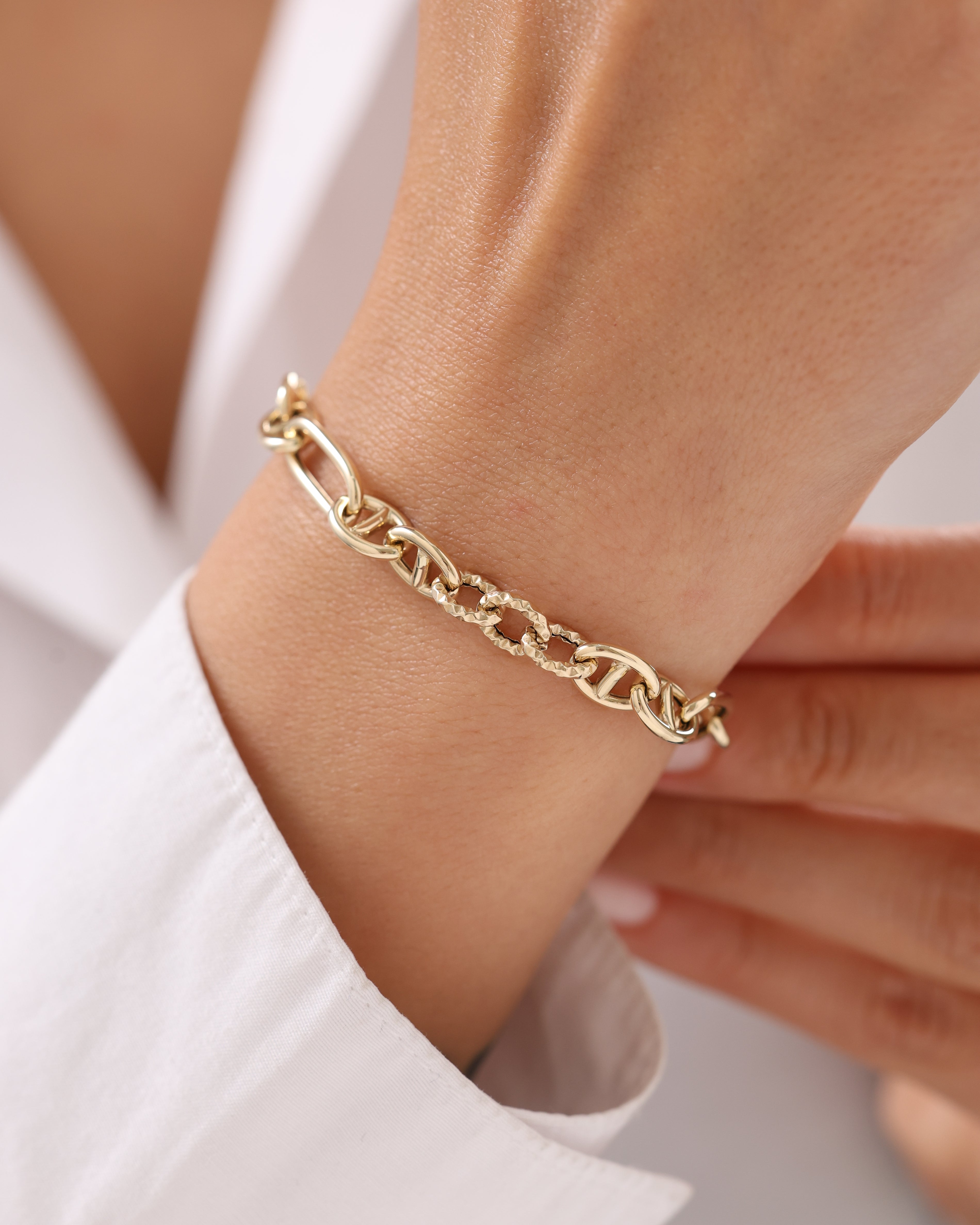 Cetaş Eterna Asimetrik Zincir 14 Ayar Altın Bileklik